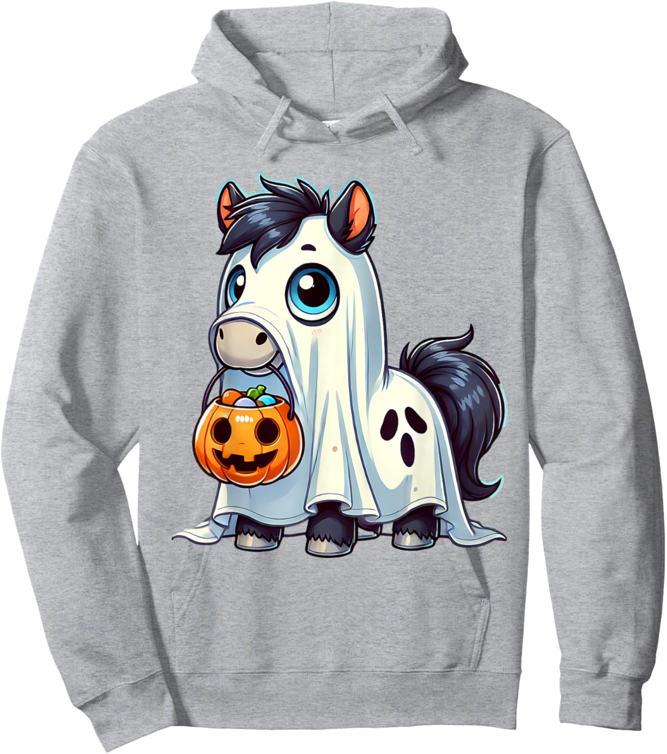 Horse Ghost Halloween Farm Animal Men Women Kids Hoodie - Hoodie | Ash