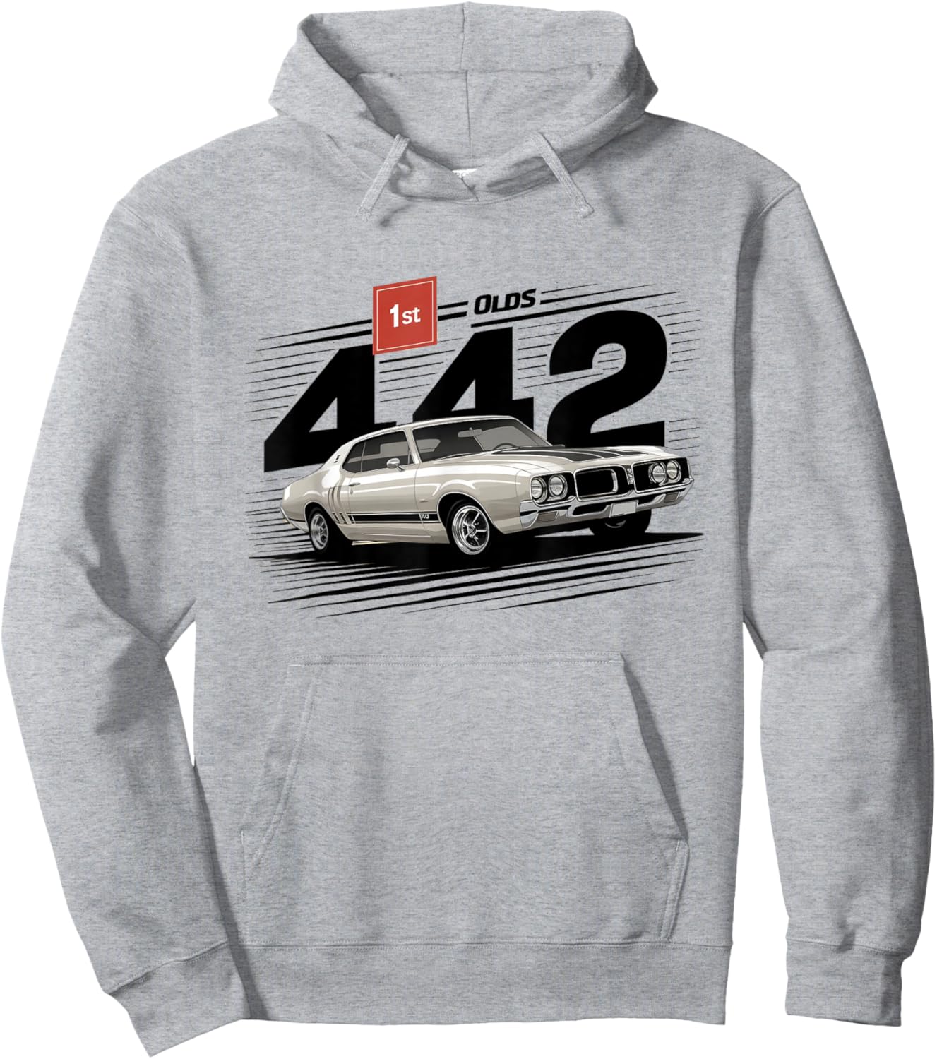 Person into classic cars 1969 69 olds Vintage 442 muscle car Hoodie - Hoodie | Ash