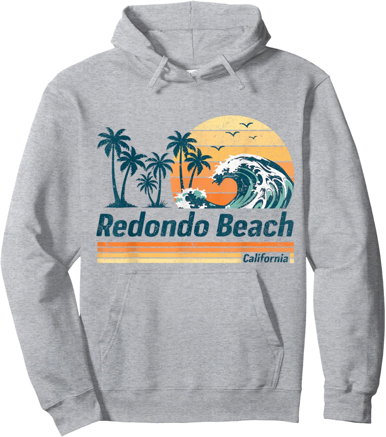 Redondo Beach Group Matching Family Vacation Summer Hoodie - Hoodie | Ash