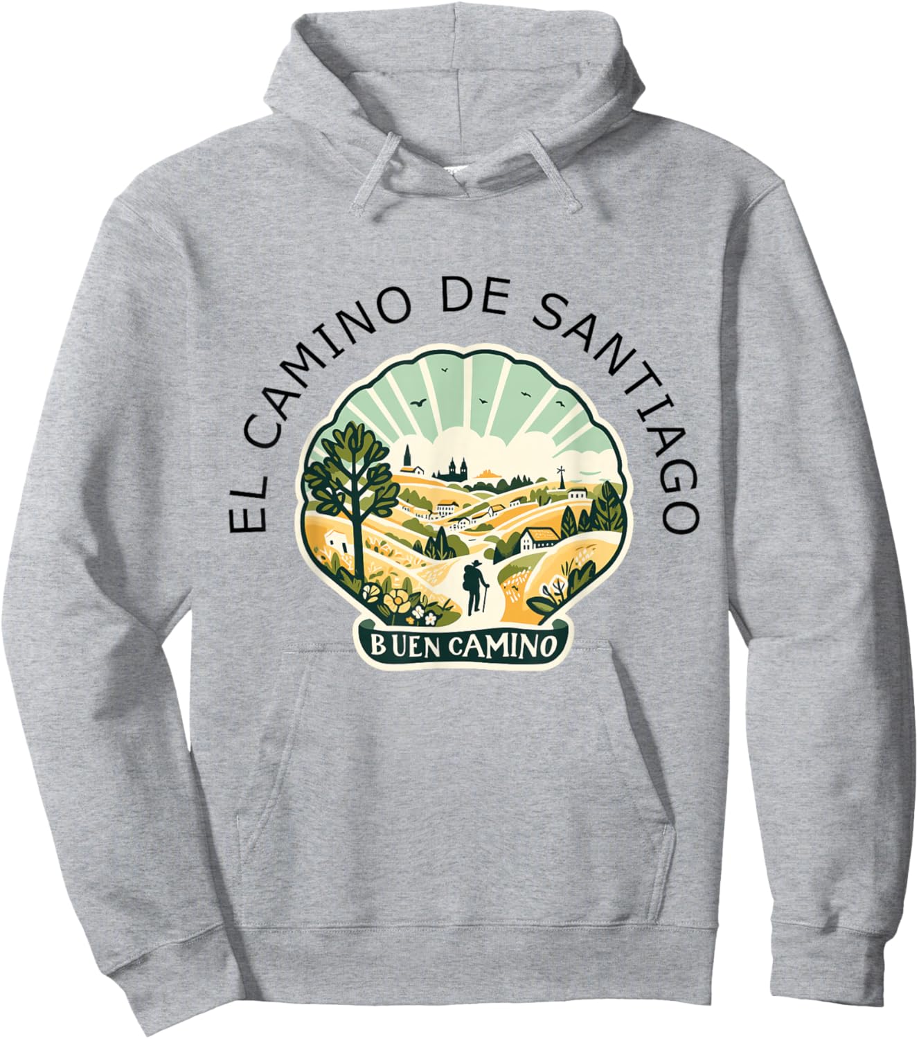 El Camino de Santiago de Compostela Shirt Souvenir Buen 2024 Hoodie - Hoodie | Ash