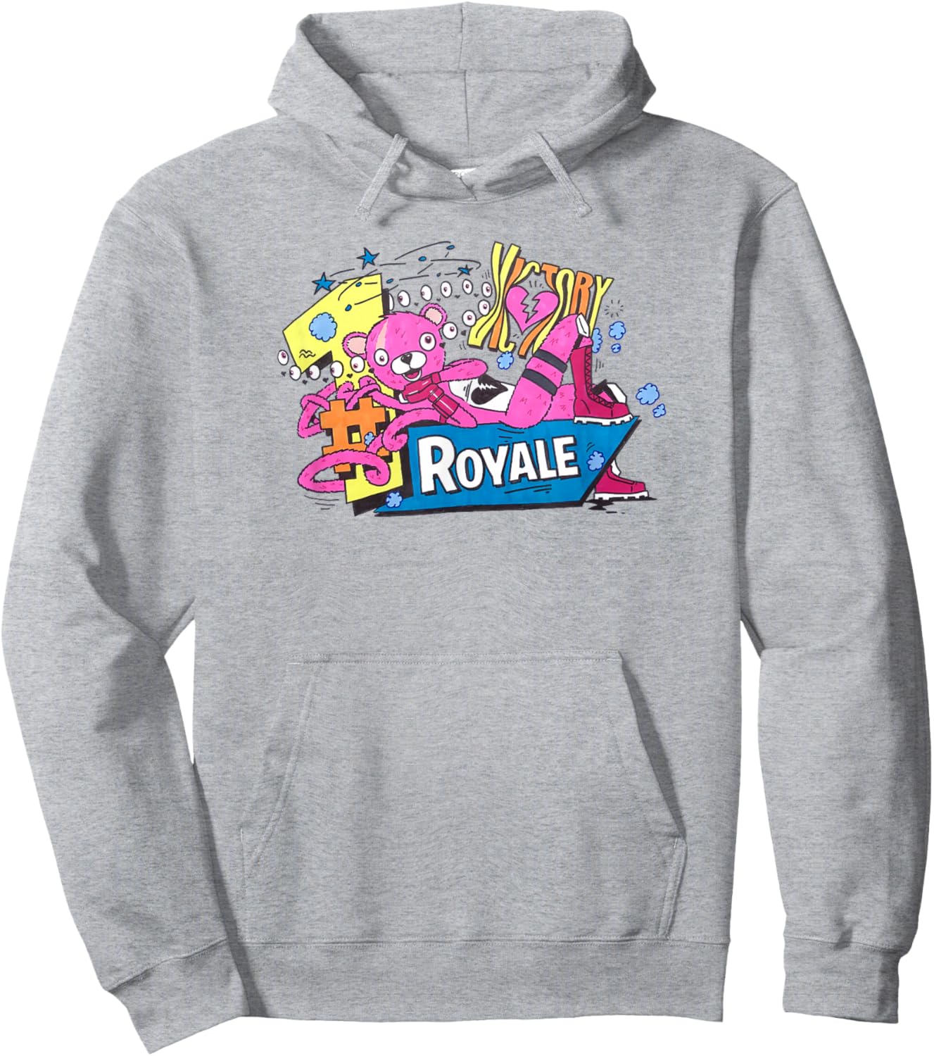 Fortnite CTL Victory Royale Color Pop Retro Logo Hoodie - Hoodie | Ash