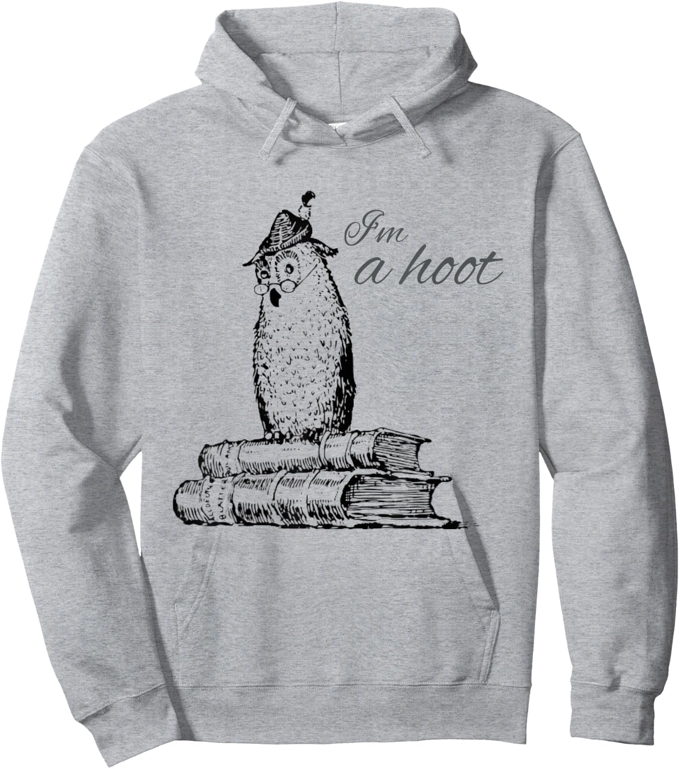 Funny Owl Shirts -Adults & Kids Grey Owl Print Hoodie - Hoodie | Ash