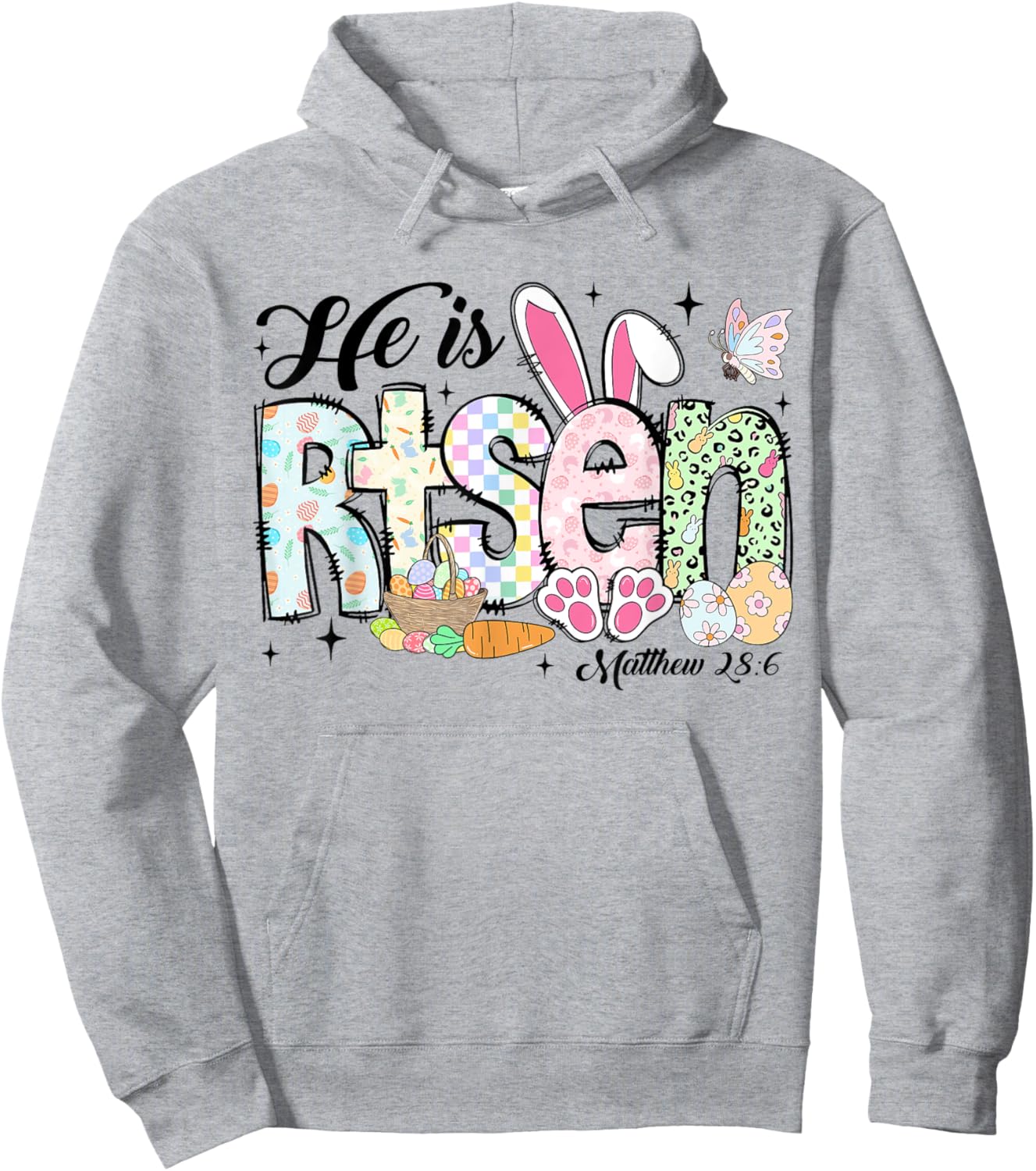 He is Risen Jesus Christian Happy Easter Kids Women Girls Hoodie - Hoodie | Ash
