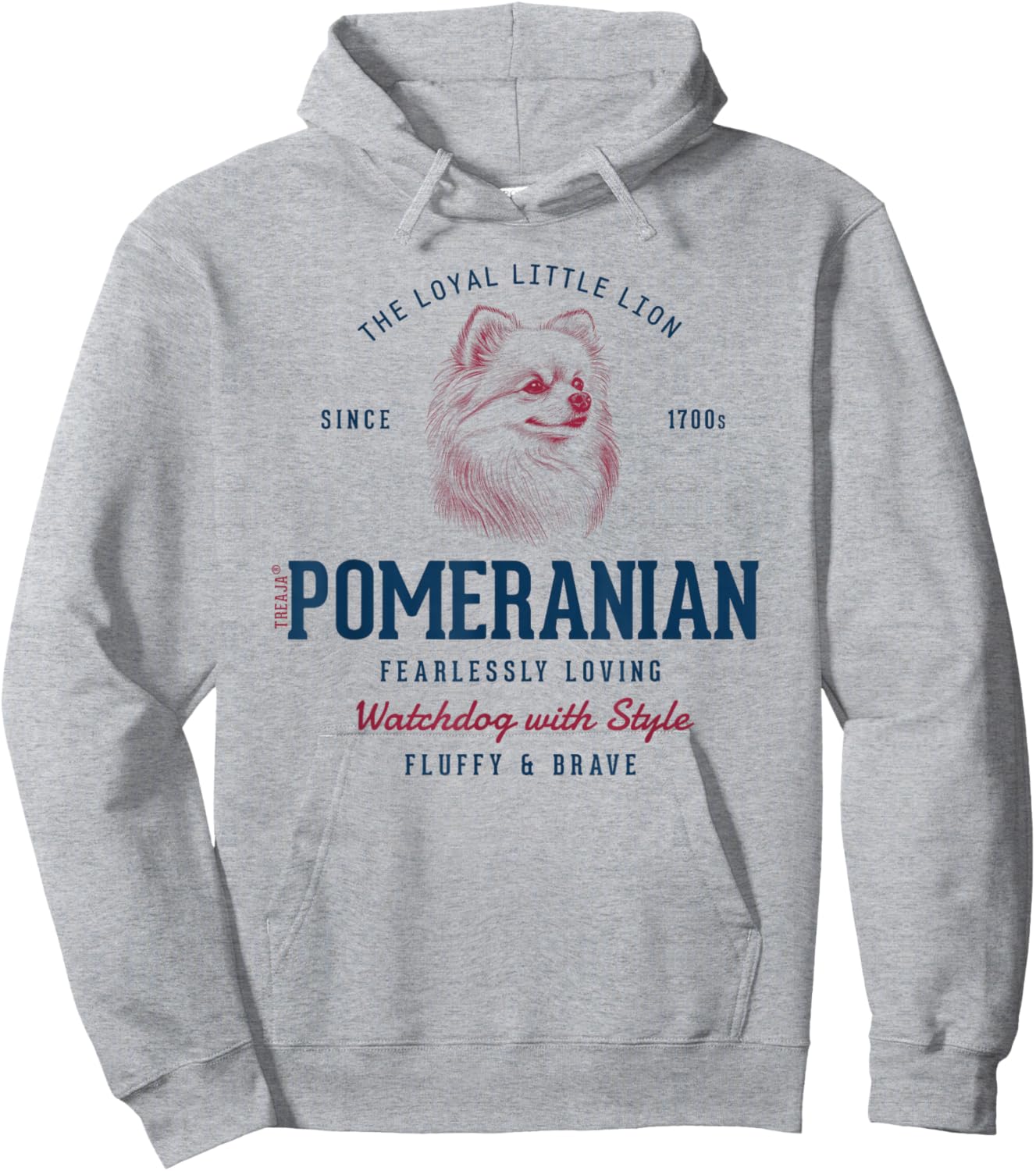 Retro Styled Vintage Pomeranian Hoodie - Hoodie | Ash
