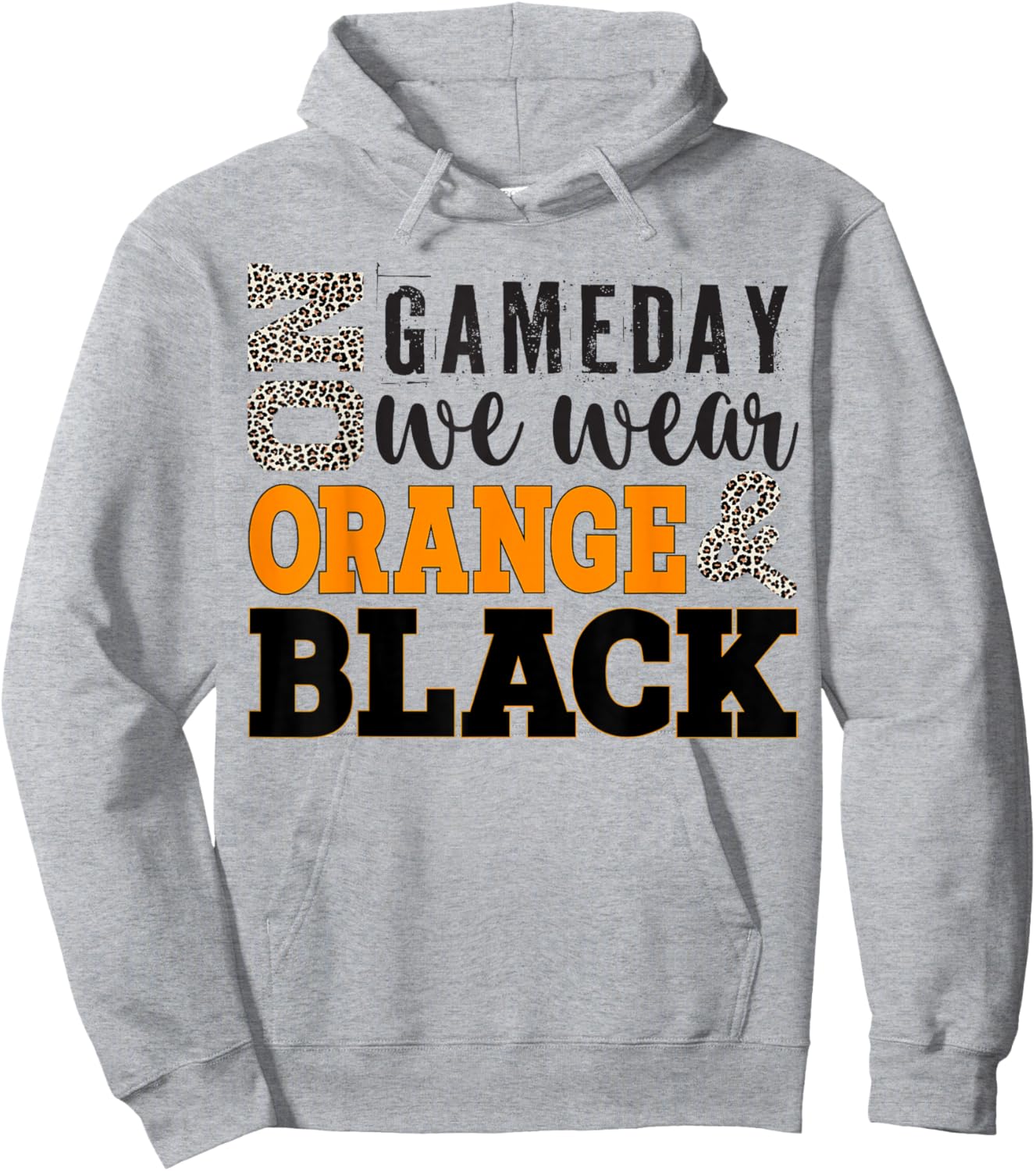 On Gameday Football We Wear Orange And Black Leopard Print Hoodie - Hoodie | Ash