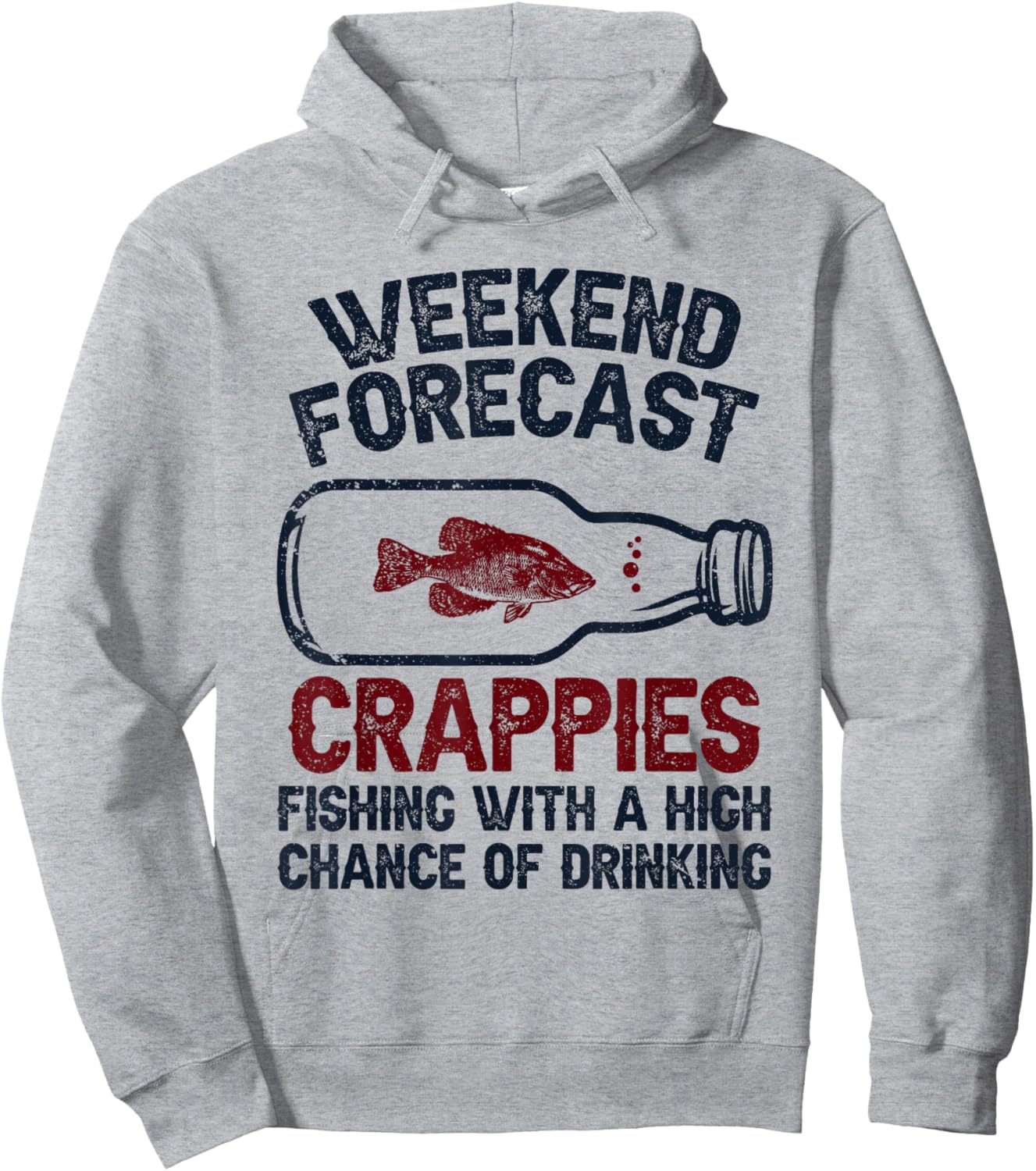 Fisher Weekend Forecast Fishing - Fish Crappie Hoodie - Hoodie | Ash