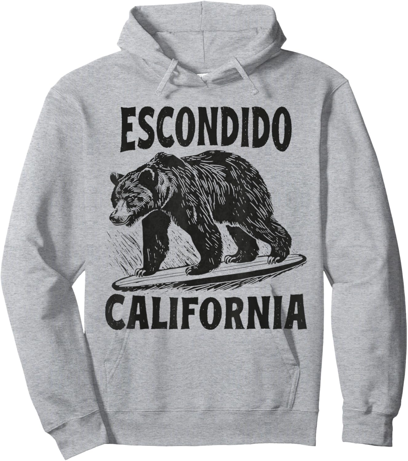 Escondido California CA Retro Surfer Beach Surf Vintage Hoodie - Hoodie | Ash
