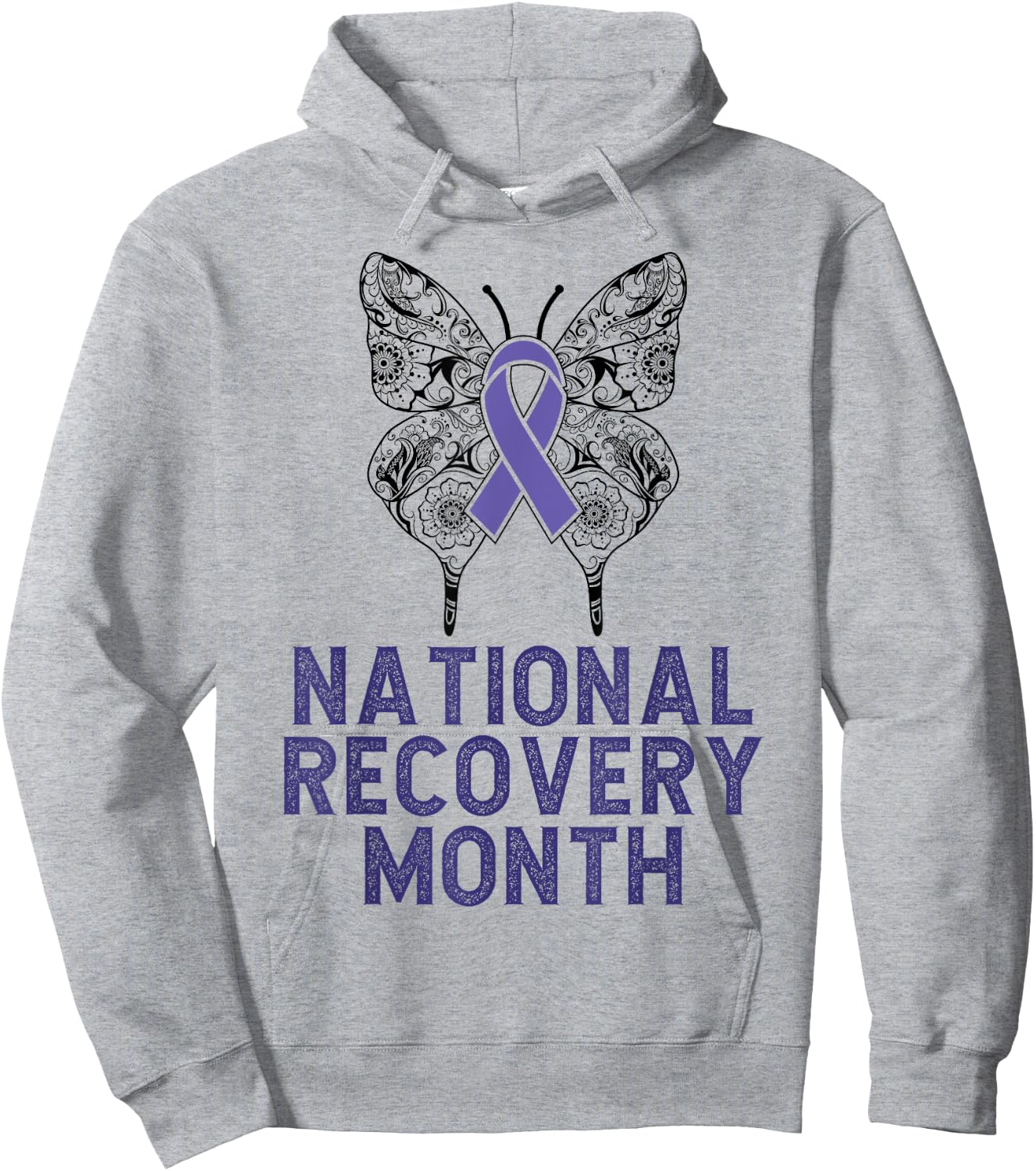 National Recovery month Warrior Addiction Recovery Awareness Hoodie - Hoodie | Ash