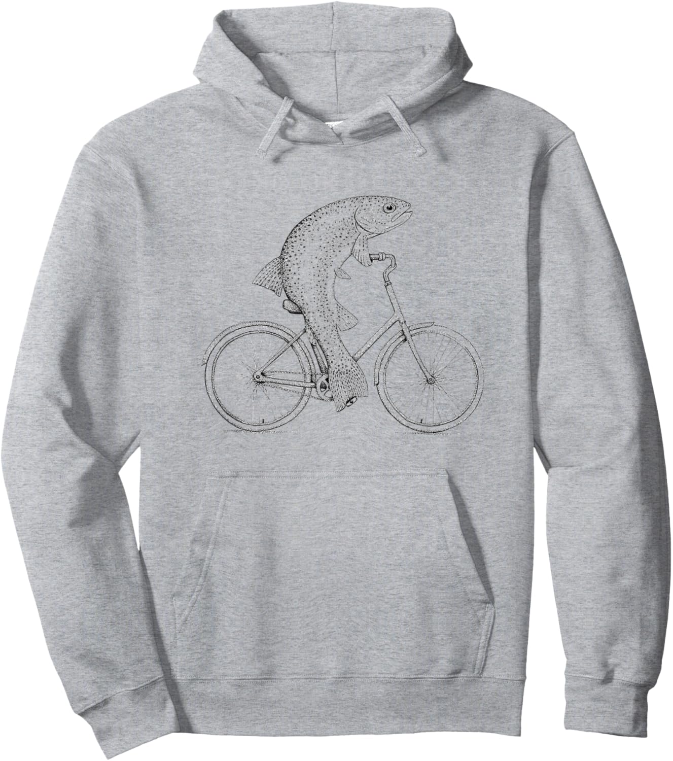 Mountain Bike trout fishing bicycle Hoodie - Hoodie | Ash