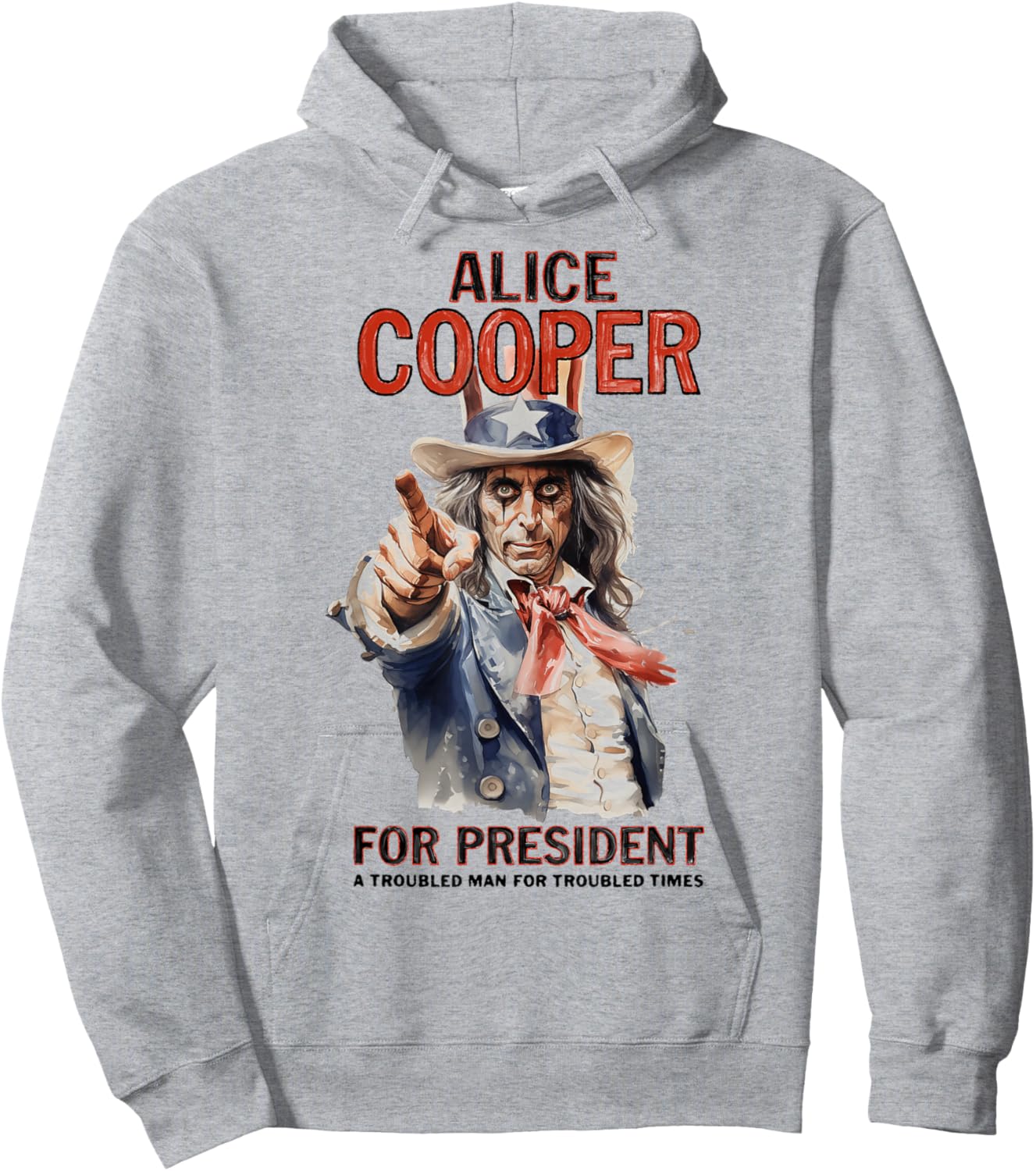 Alice Cooper – Presidential Portrait Hoodie - Hoodie | Ash