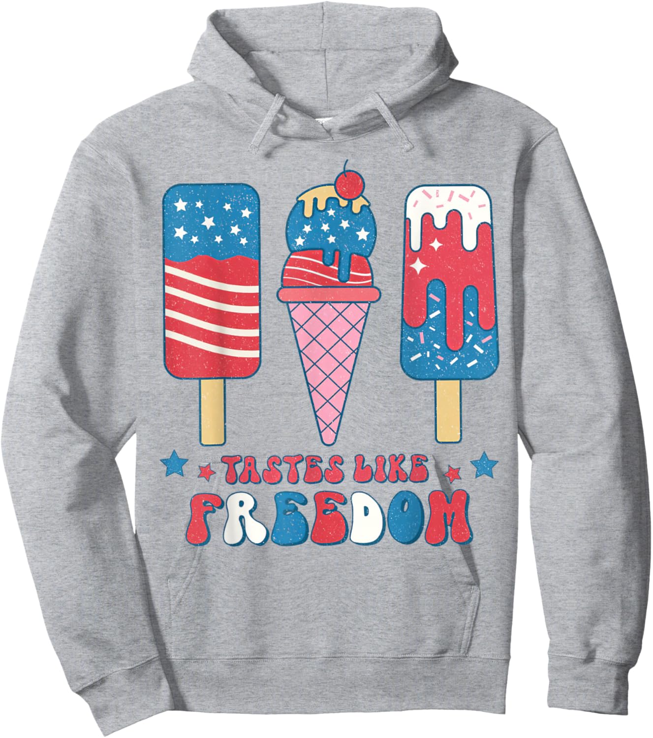 Taste Like Freedom 4th Of July Ice Cream Popsicle Kids Hoodie - Hoodie | Ash