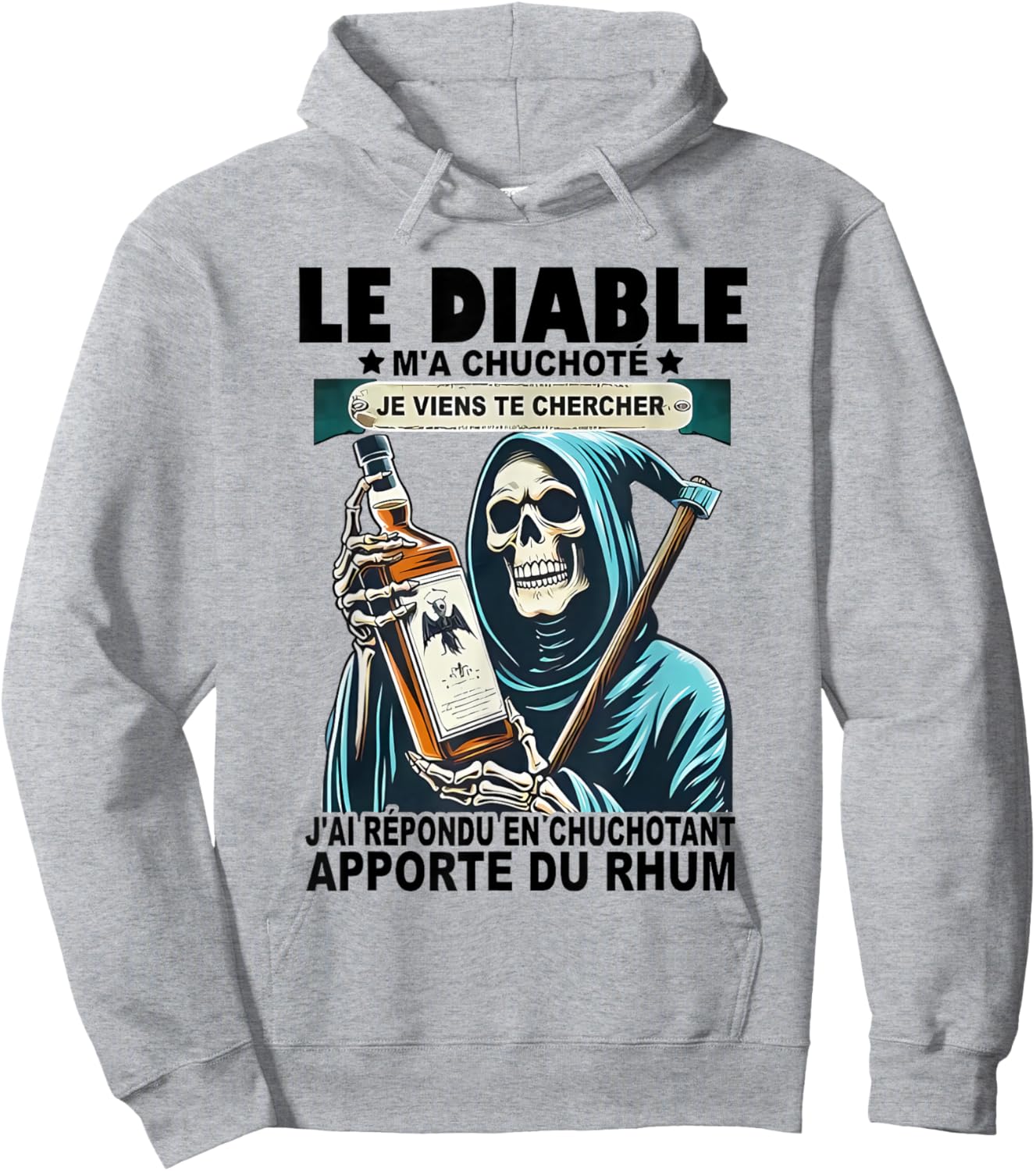 le diable a whisper je viens vous vous vous répondu , grey, S Hoodie - Hoodie | Ash