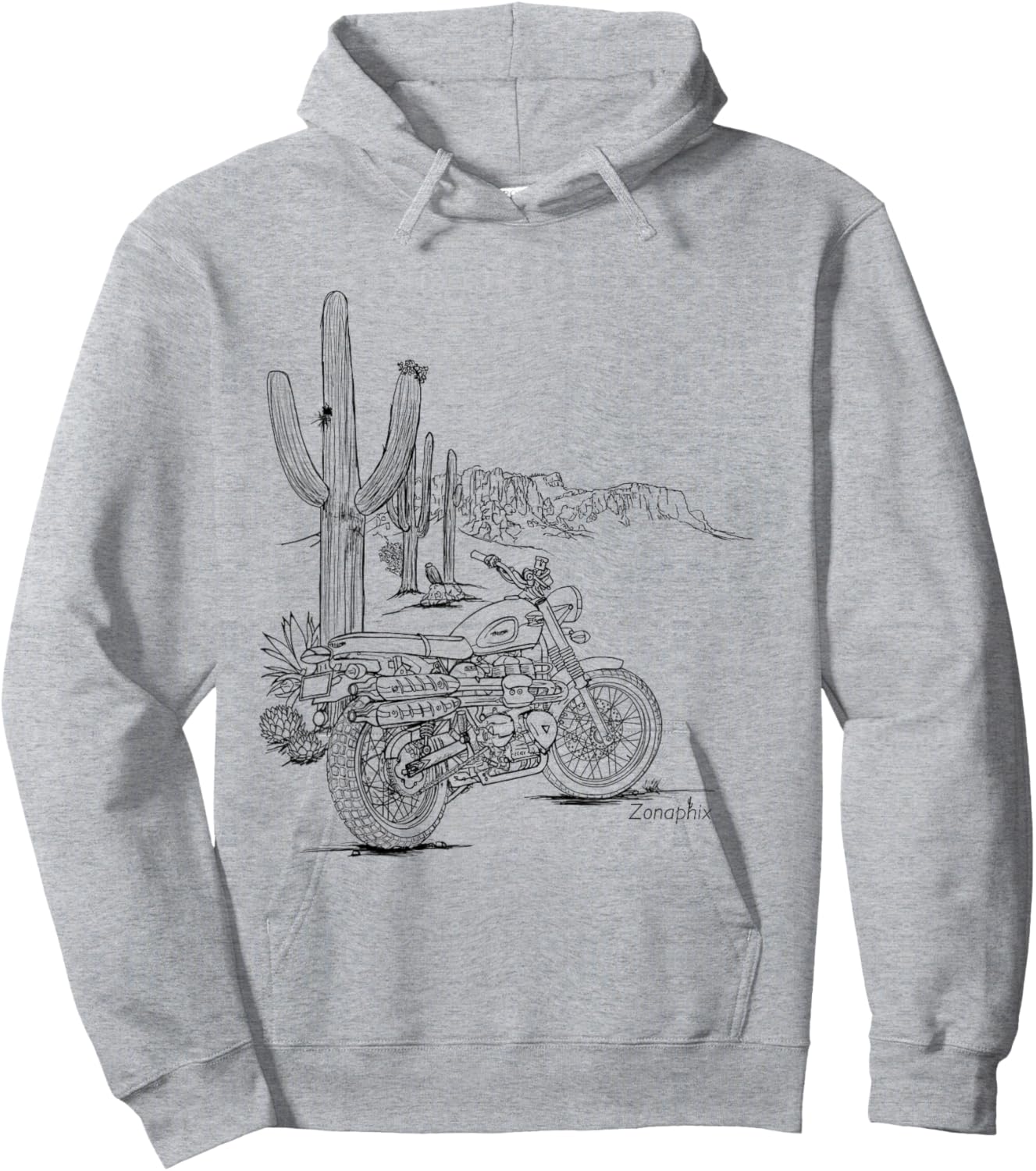 Zonaphix Desert Bike Shirt - Triumph Scrambler - Black Art Hoodie - Hoodie | Ash
