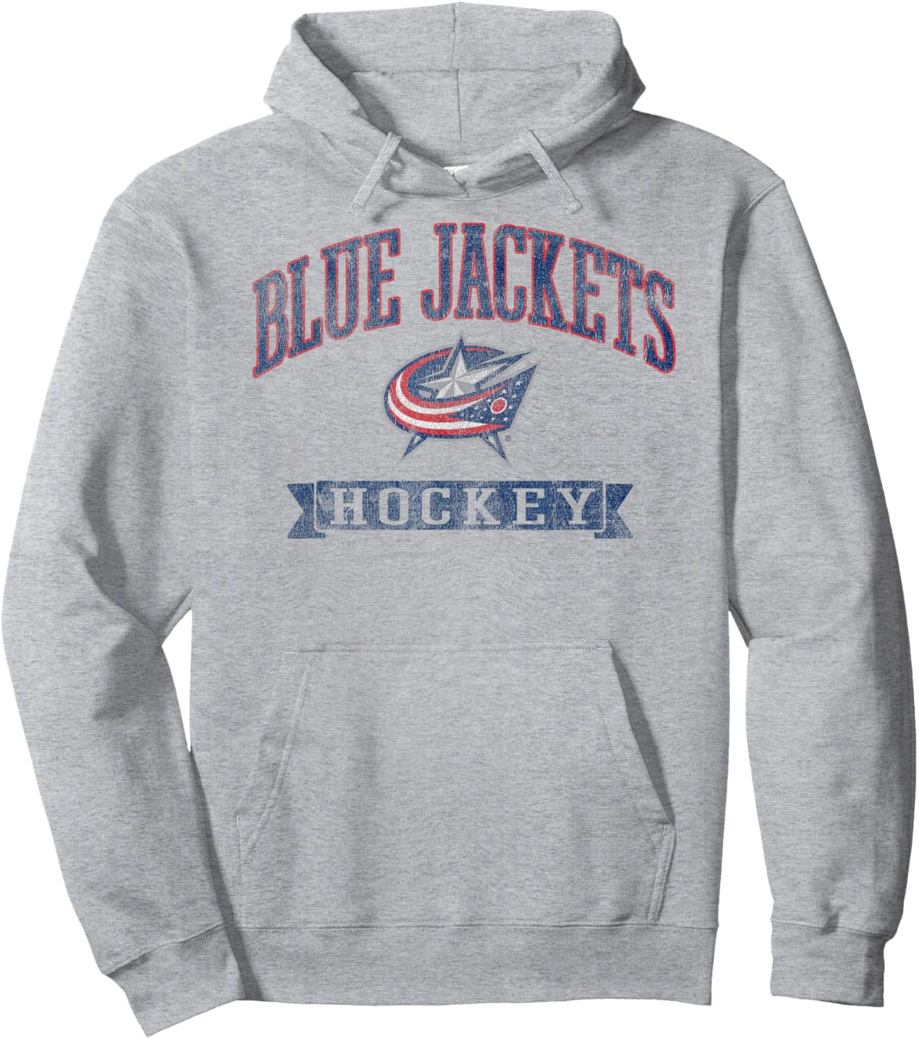 Columbus Blue Jackets Vintage Hockey Gray Licensed Hoodie - Hoodie | Ash