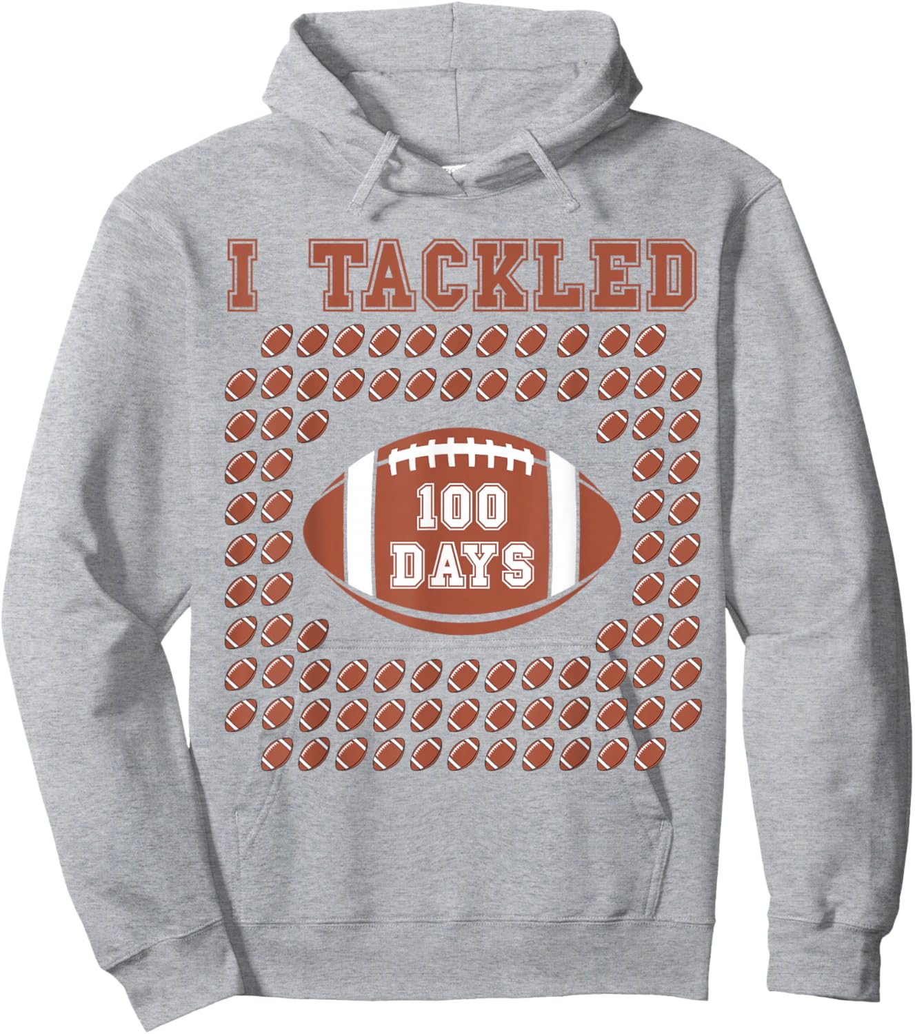 I Tackled 100 Days 100th Day Of School Football for Boys Hoodie - Hoodie | Ash