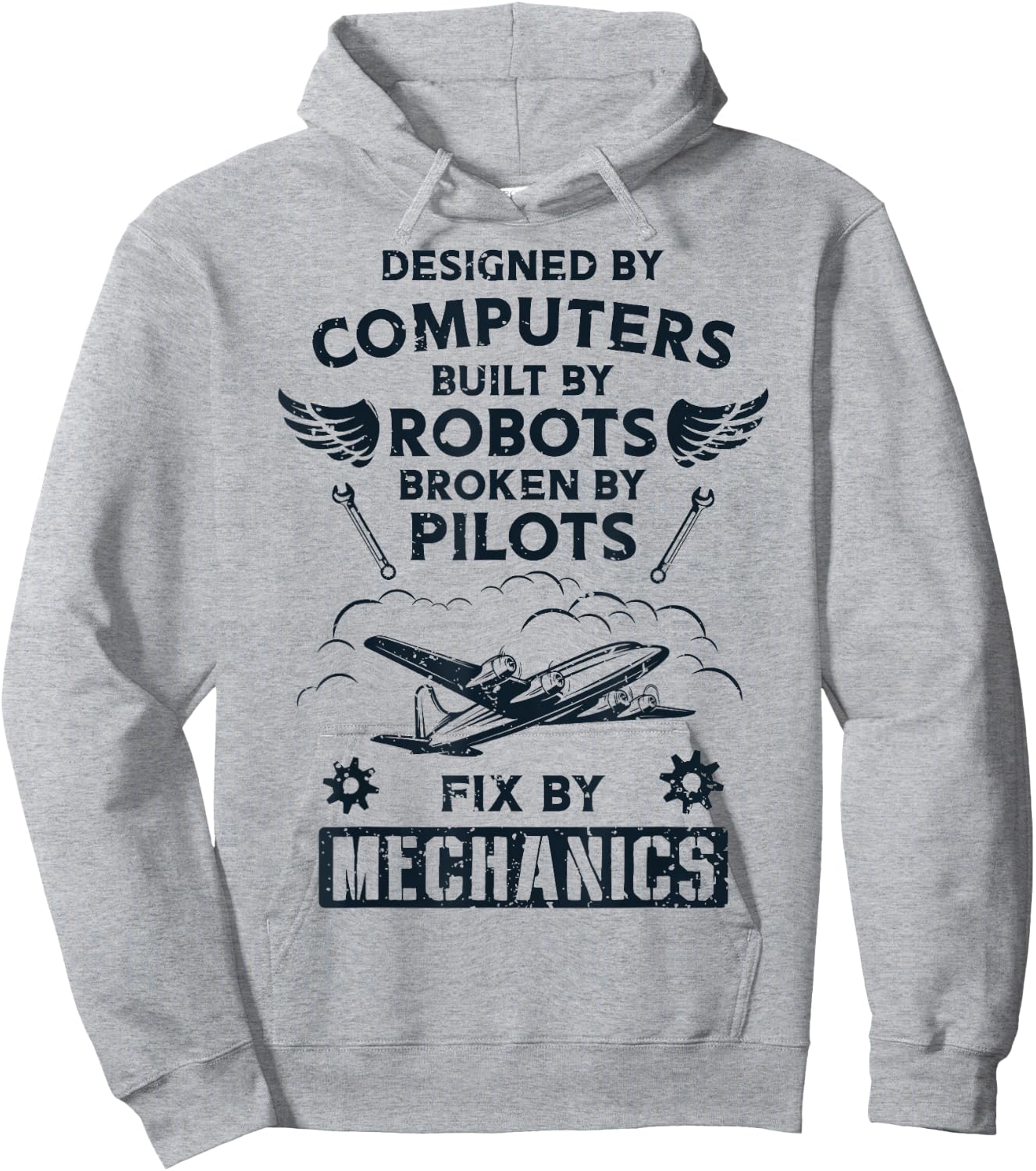 Airplane Pilot Aircraft Mechanic Funny Aviation Gifts Men Hoodie - Hoodie | Ash