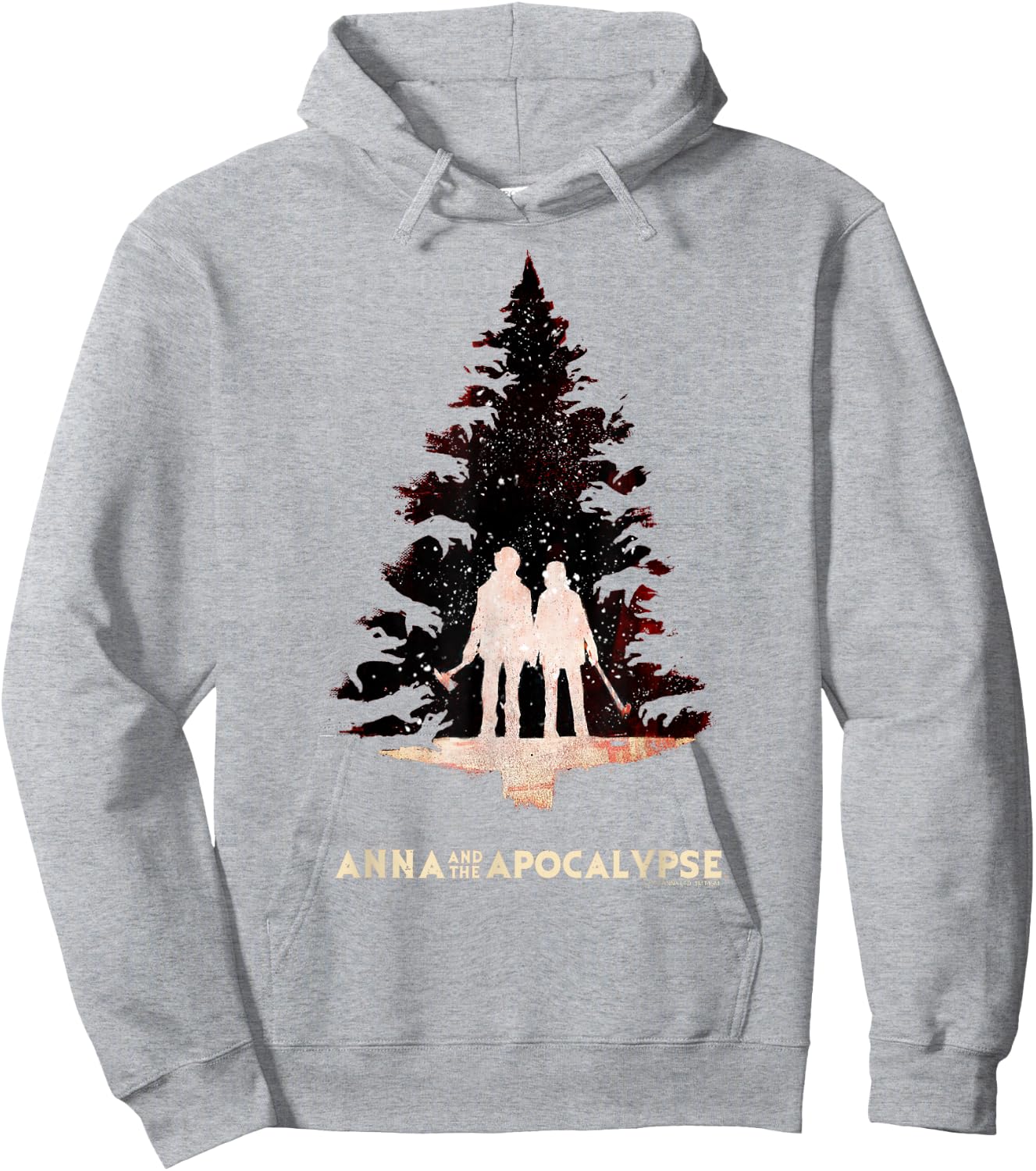 Anna and the Apocalypse Zombie Tree Silhouette Christmas Hoodie - Hoodie | Ash