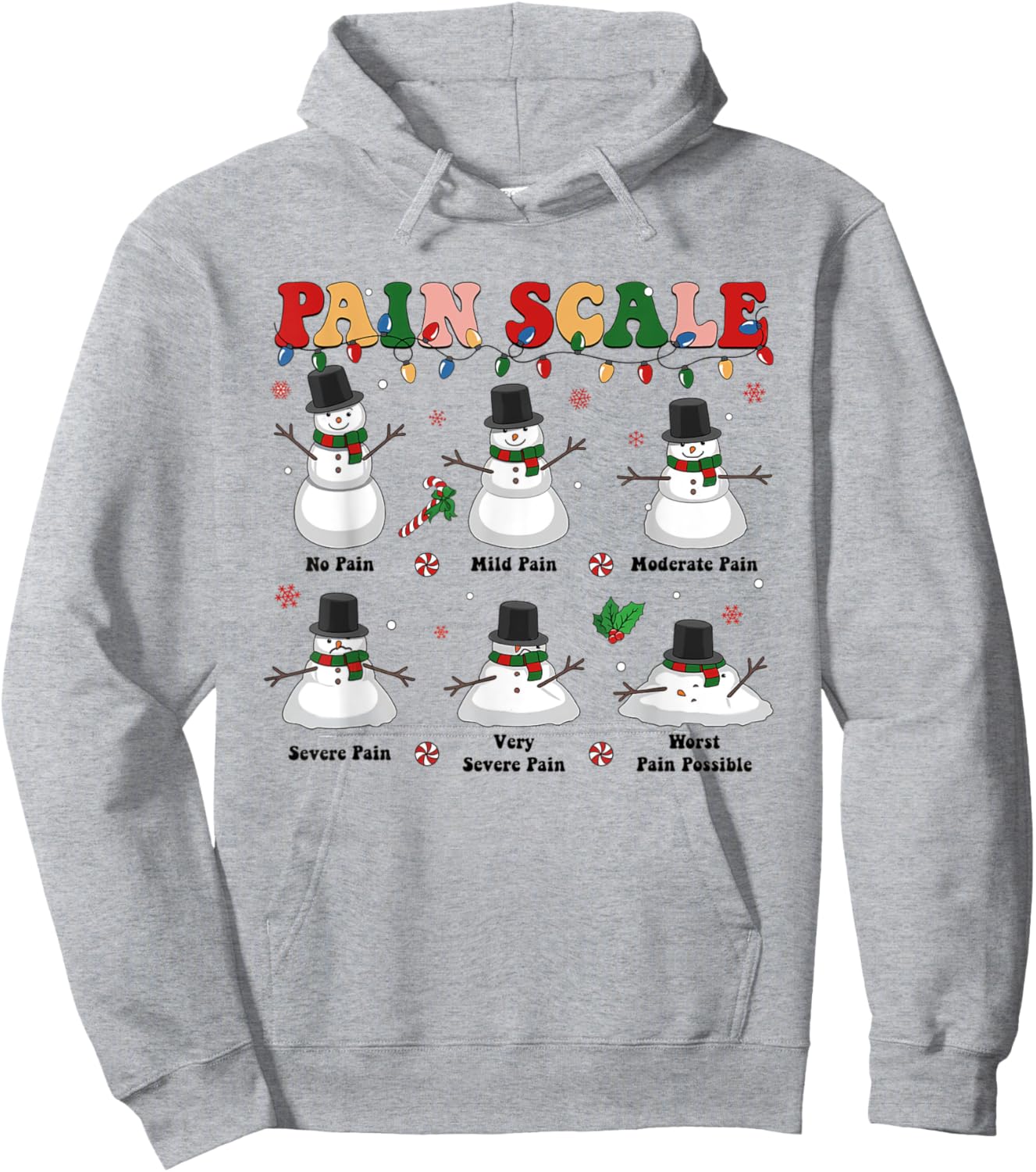 Pain Scale Christmas Nurse Triage and Pain Assessment Hoodie - Hoodie | Ash