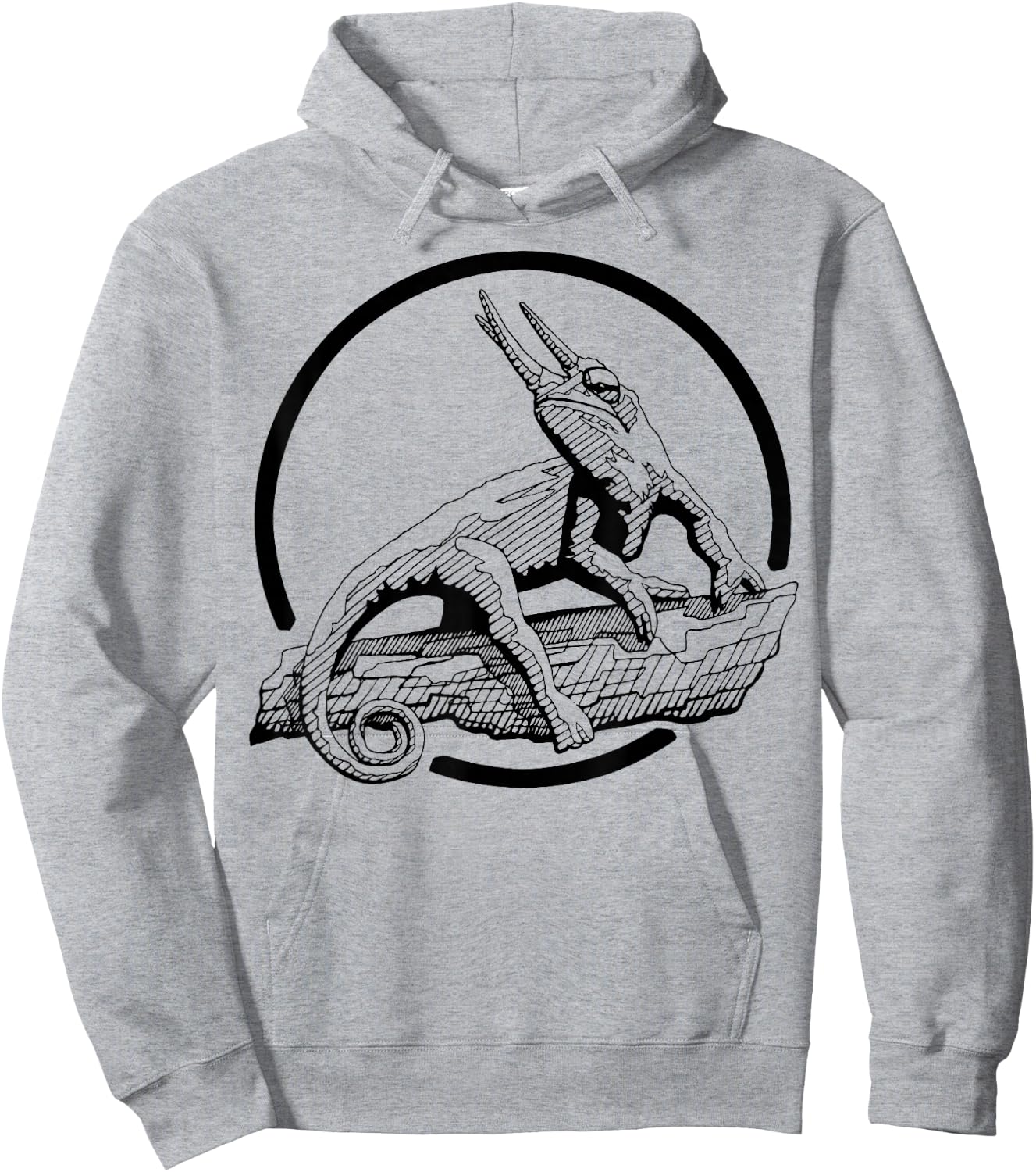Jackson's Chameleon Three Horned Animal Series Inkomancer Hoodie - Hoodie | Ash