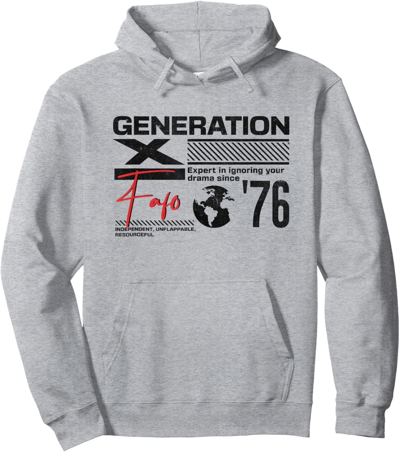 Gen X FAFO Gen X Generation Gen Xer Born 1976 Retro Vintage Hoodie - Hoodie | Ash