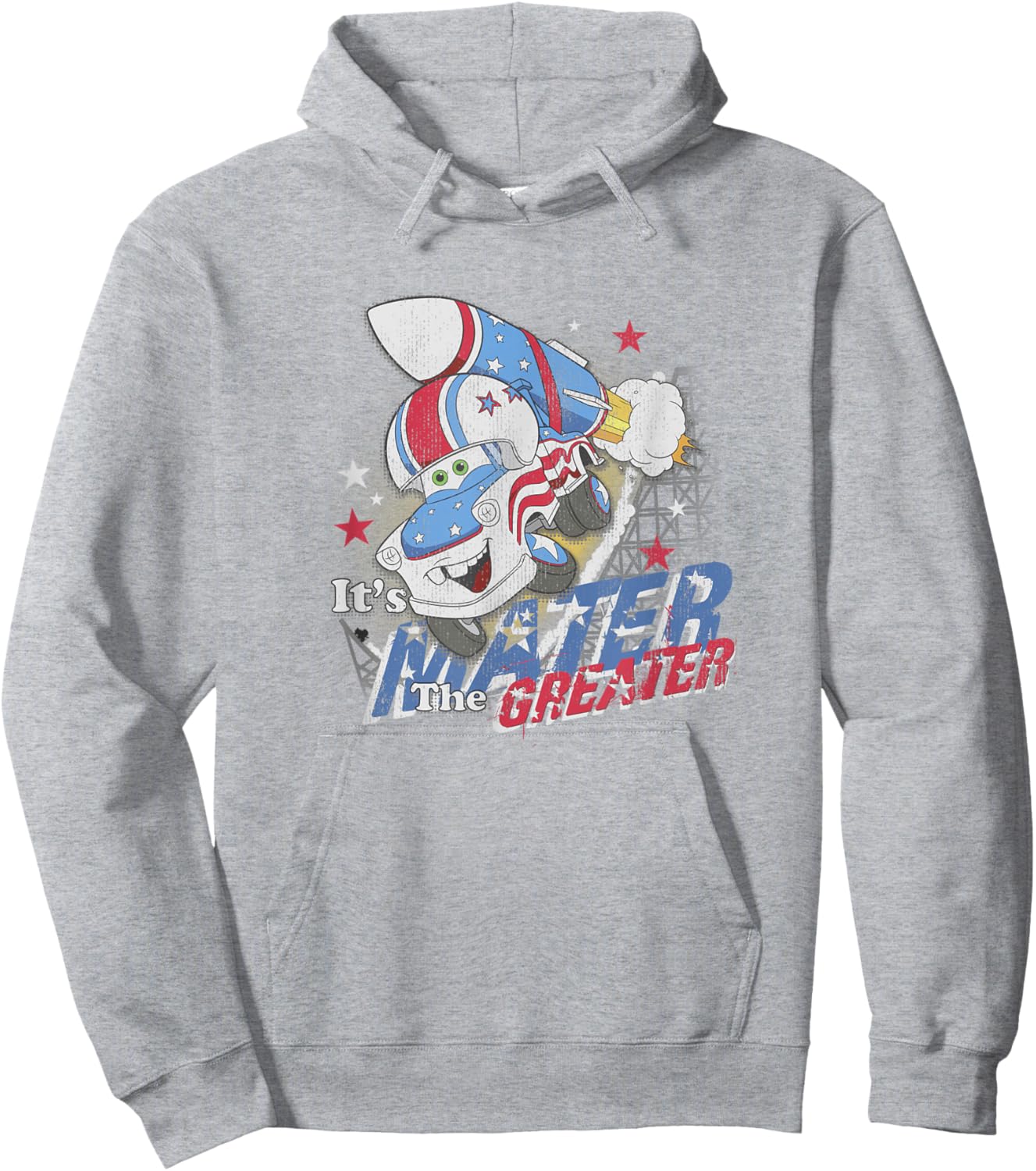 Disney Pixar Cars It's Mater The Greater Stuntman Vintage Hoodie - Hoodie | Ash