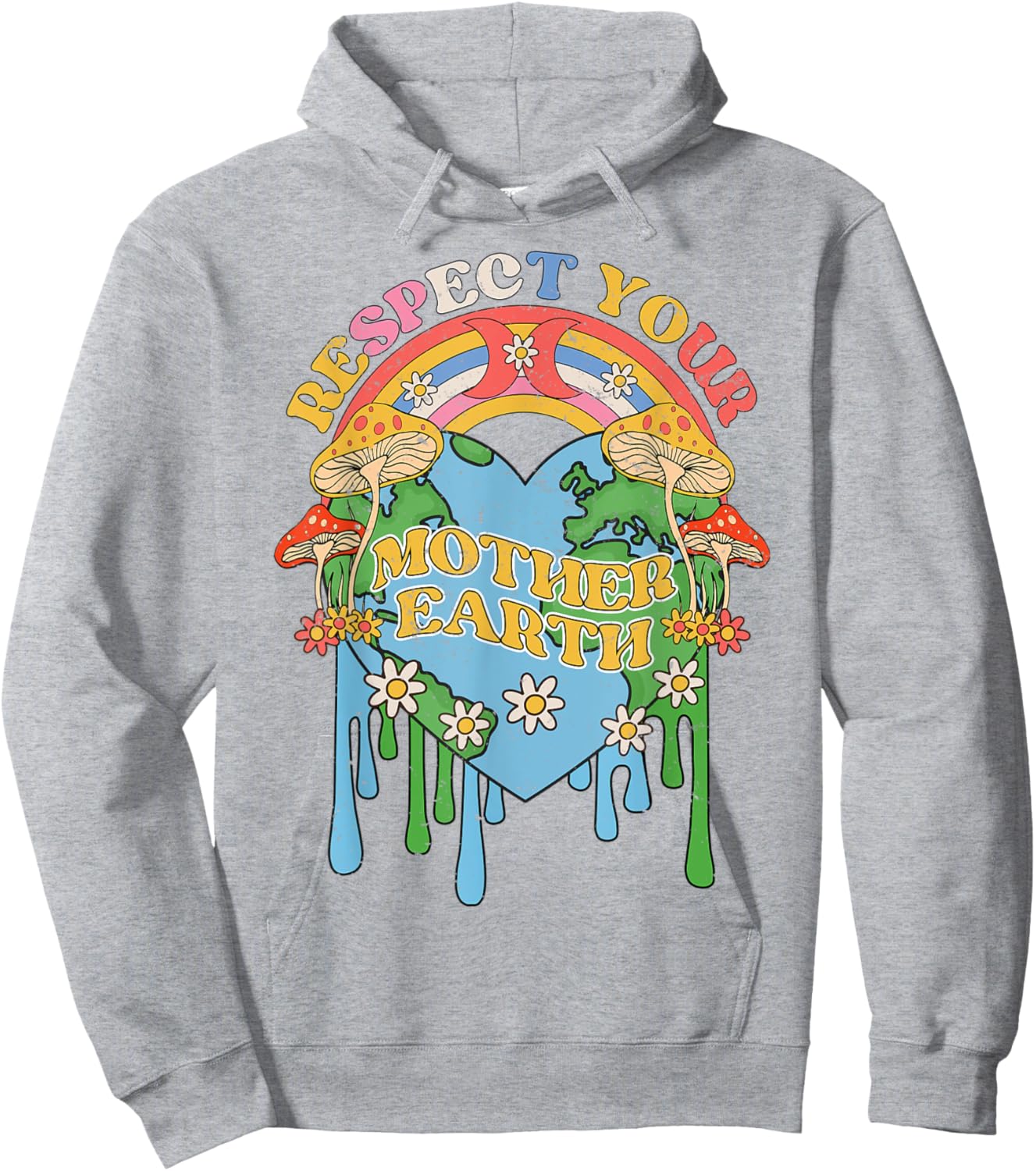 Respect Your Mother Earth Groovy Hippie Earth Day Gift Ideas Hoodie - Hoodie | Ash