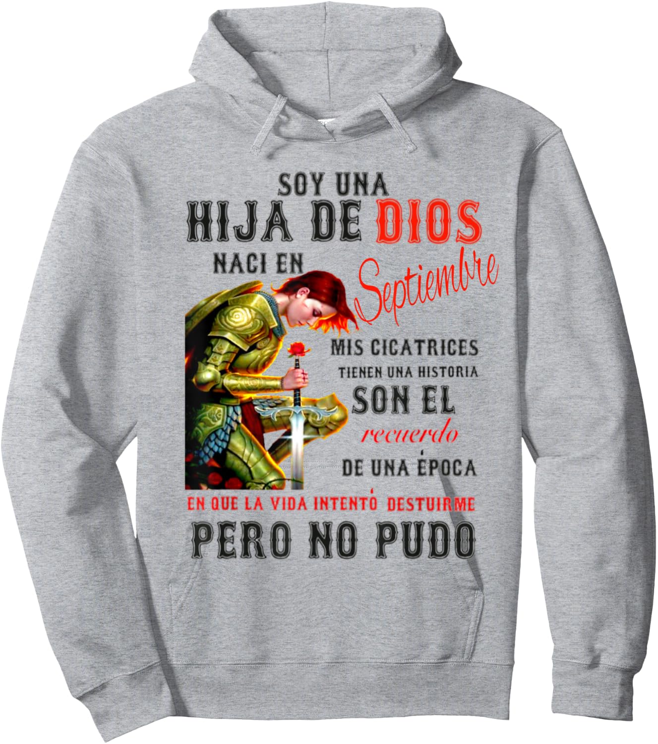 Hija De Dios Septiembre Hoodie - Hoodie | Ash