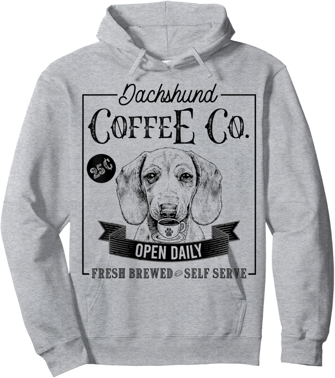 Retro Dachshund Coffee Funny Wiener Dog Mom Coffee Lover Women Kids Hoodie - Hoodie | Ash