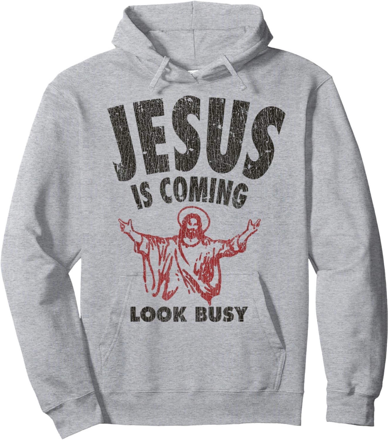 Vintage Jesus Is Coming, Look Busy 1992 Hoodie - Hoodie | Ash
