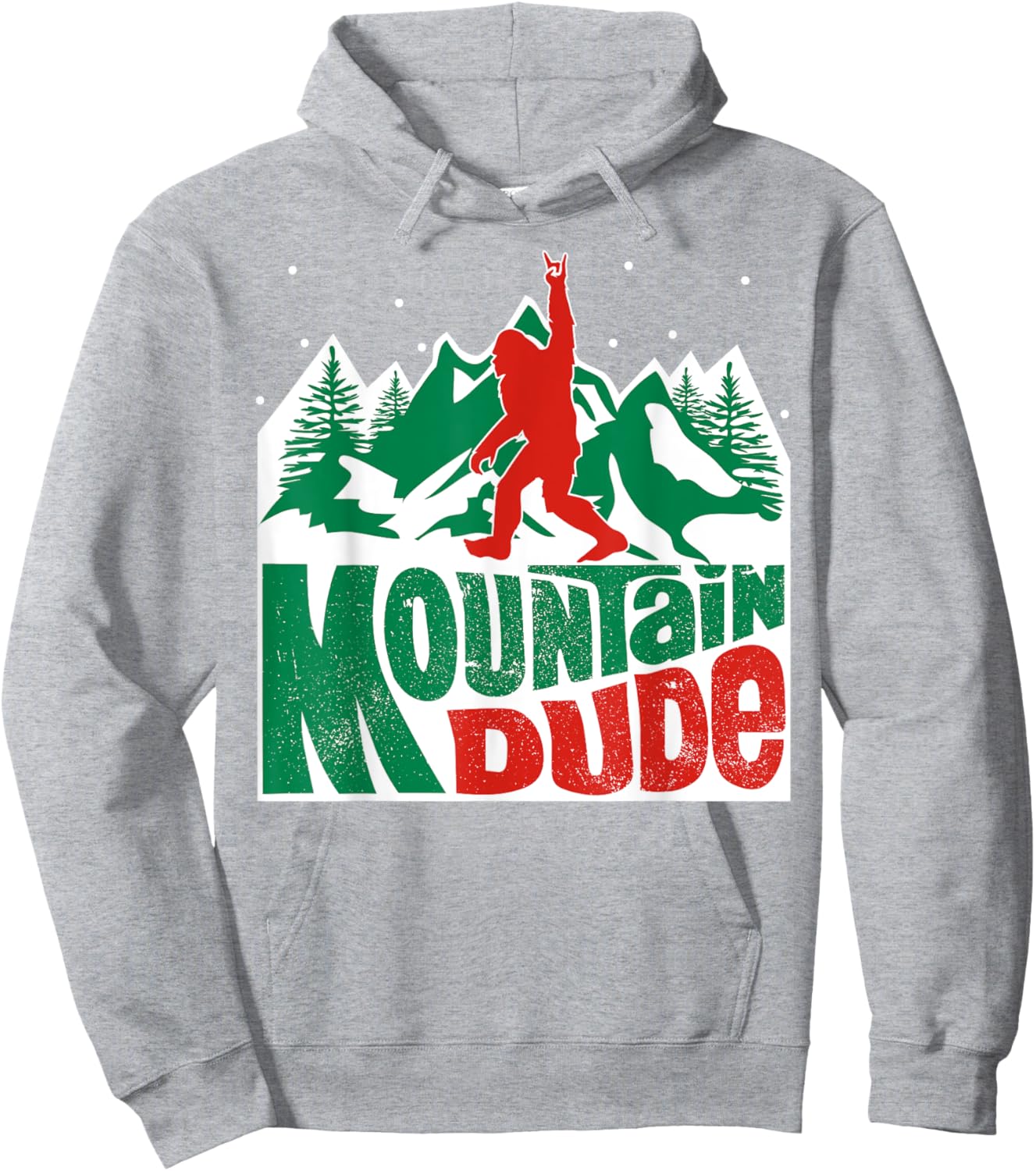 Mountain Dude Funny Bigfoot Sasquatch Rock On Hiking Hoodie - Hoodie | Ash