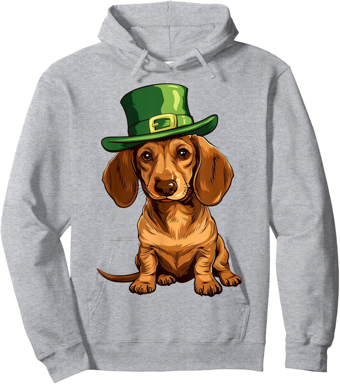 Saint Patricks Day Dachshund Dog Shamrock Hat Gifts Women Hoodie - Hoodie | Ash