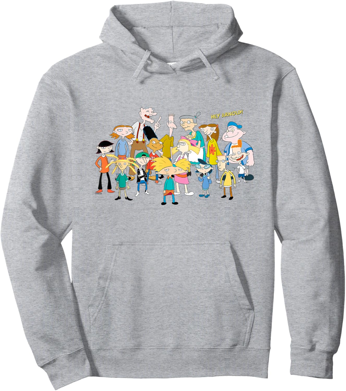 Hey Arnold! Iconic Characters Group Shot Big Chest Logo Hoodie - Hoodie | Ash