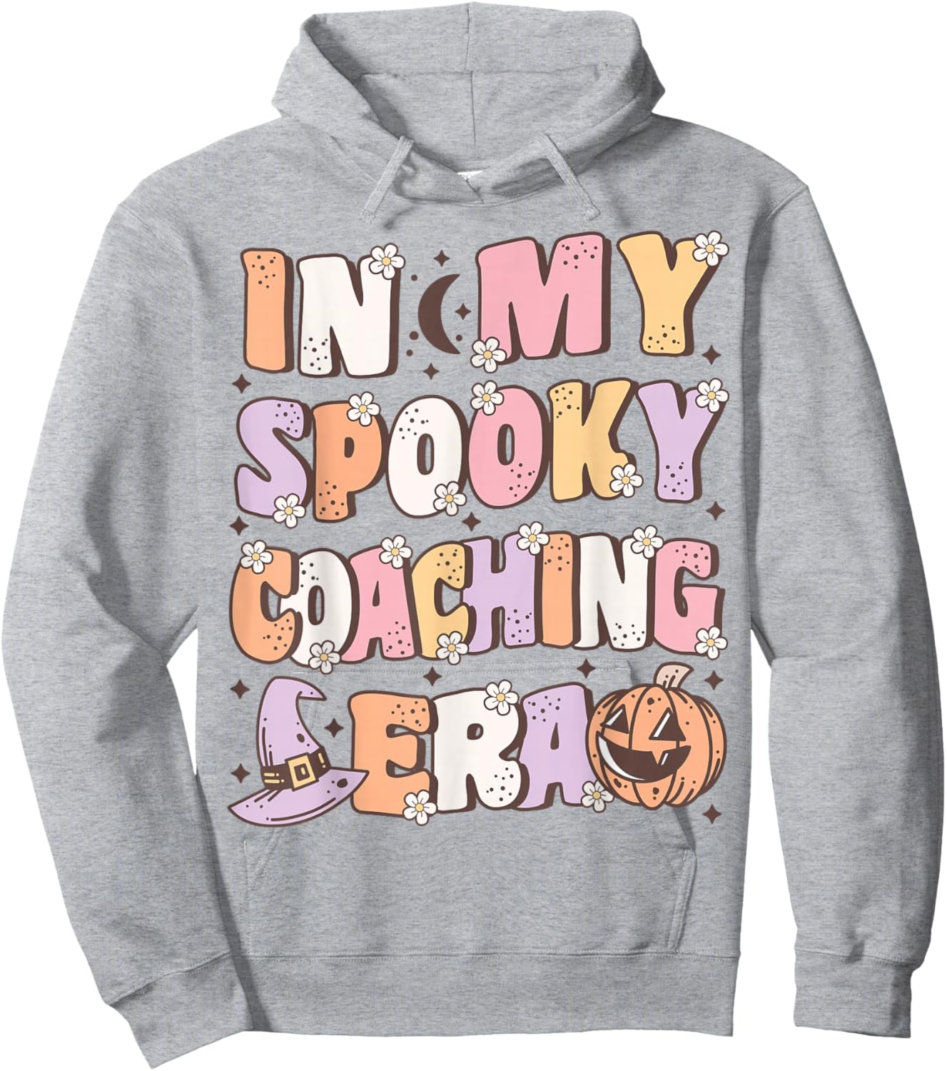 In My Spooky Coaching Era Cute Groovy Halloween School Coach Hoodie - Hoodie | Ash
