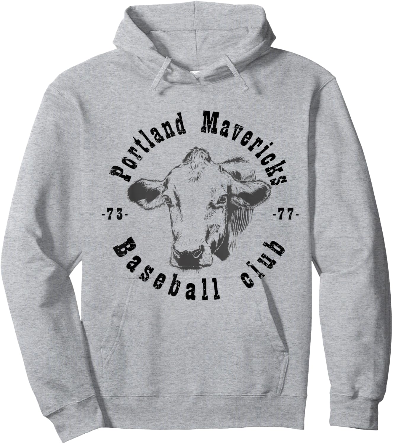 Portland T Shirt Cows Mavericks Baseball Vintage For Hoodie - Hoodie | Ash