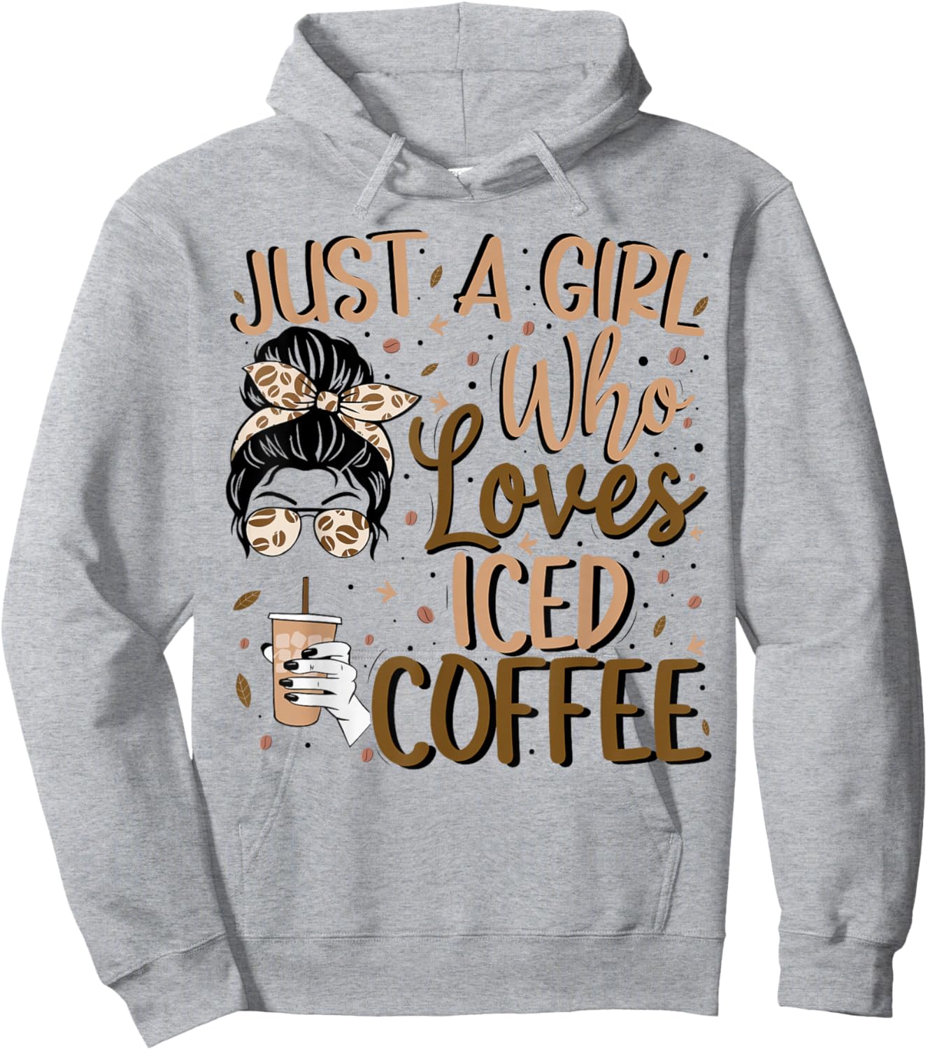 Just A Girl Who Loves Iced Coffee Cold Brew Coffee Quote Hoodie - Hoodie | Ash