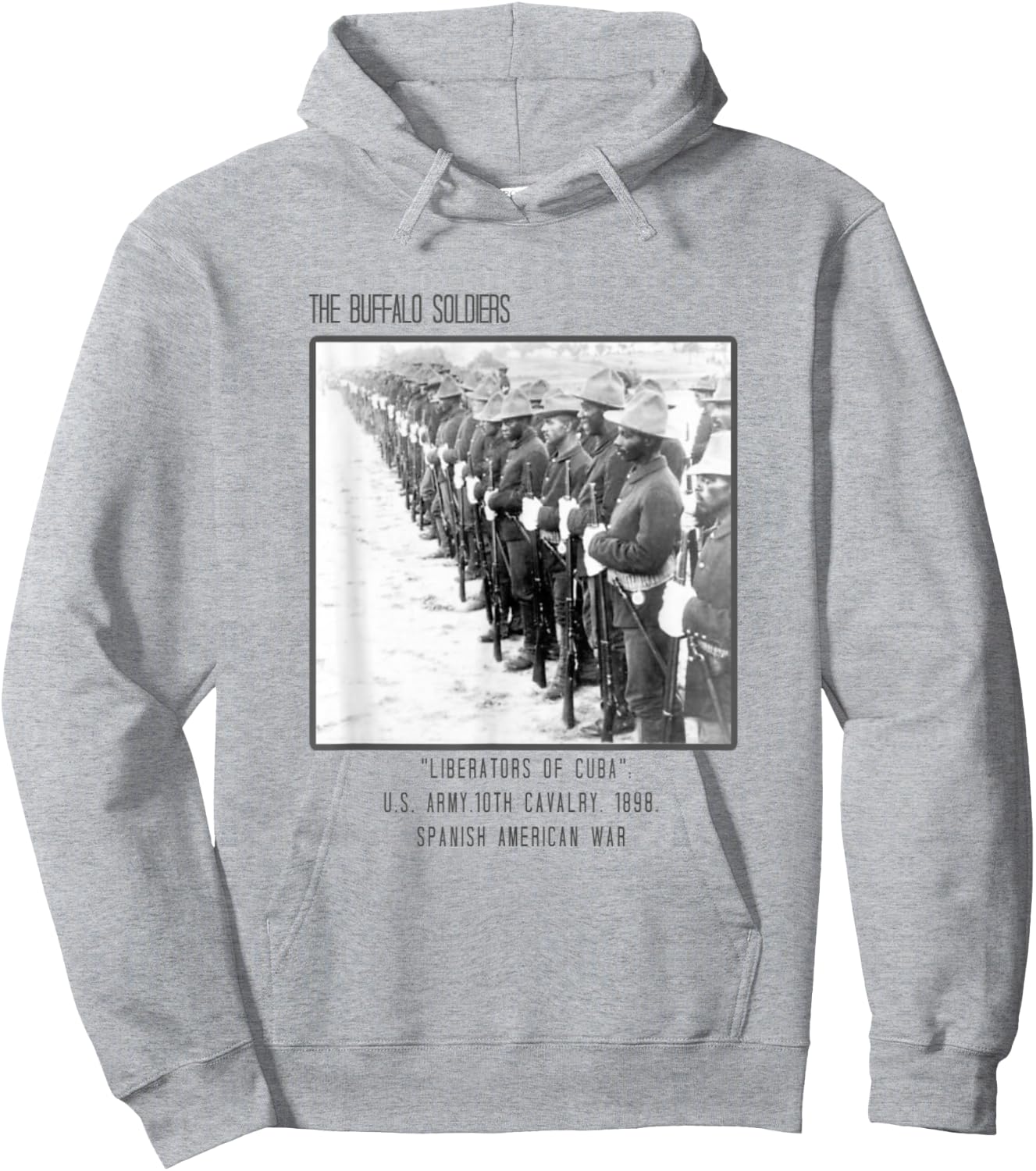 The Buffalo Soldiers Army Liberators of Cuba Hoodie - Hoodie | Ash