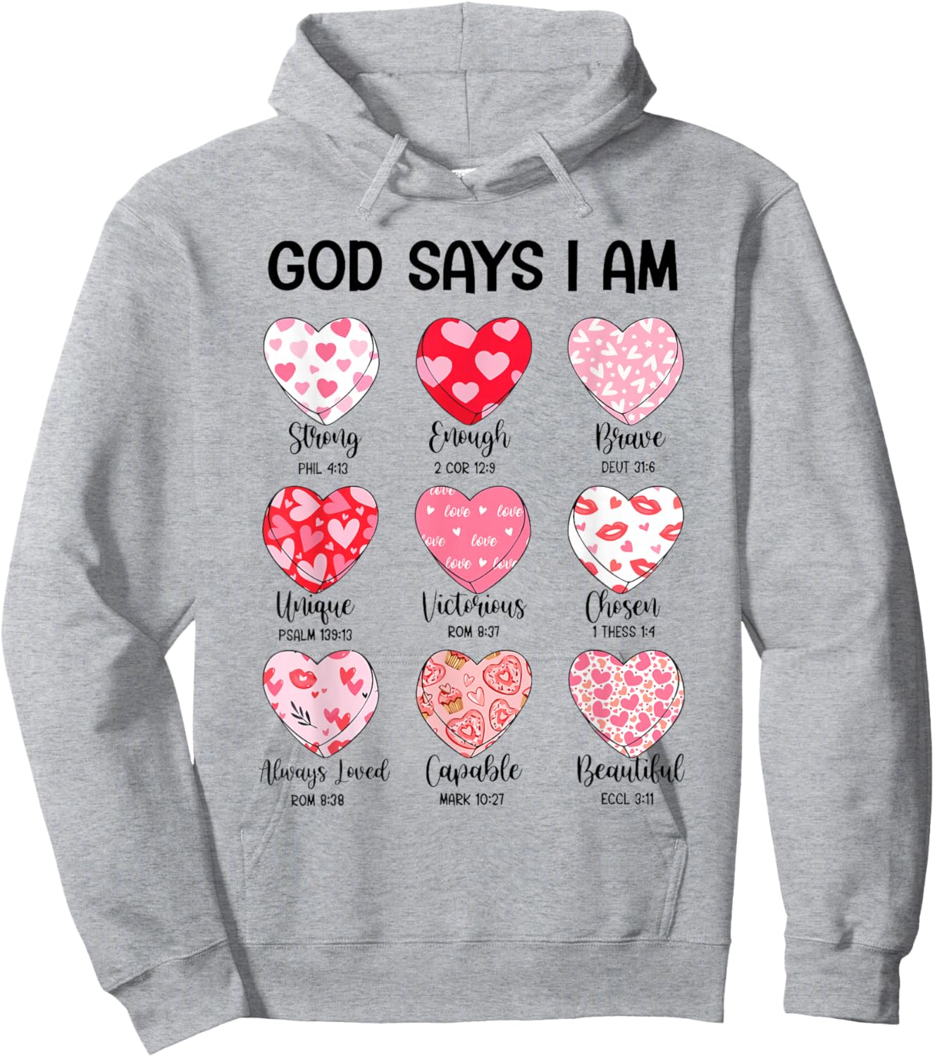 God Says I am Valentine Funny Christian Jesus Religious Hoodie - Hoodie | Ash