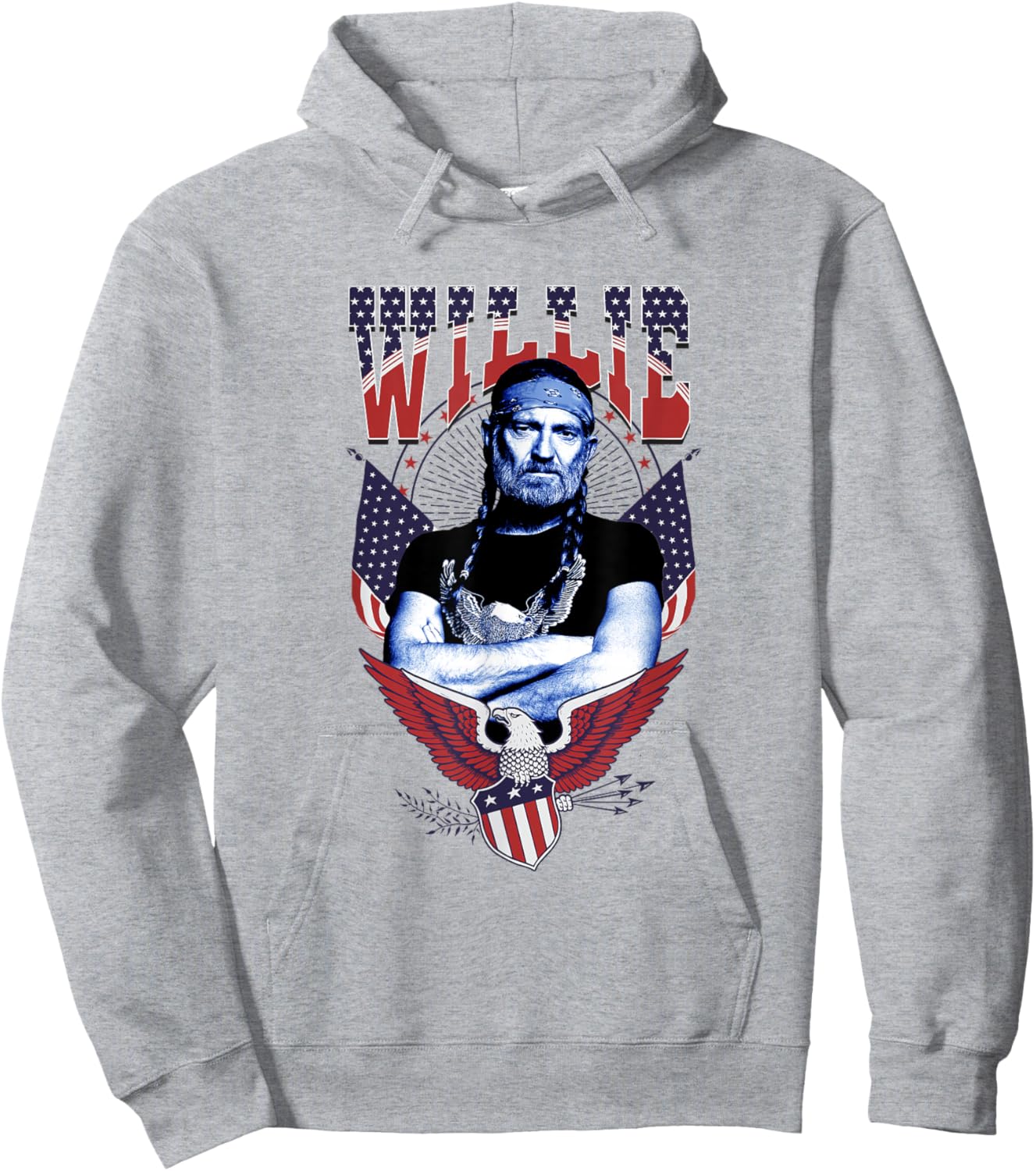 Official Willie Nelson Eagle Hoodie - Hoodie | Ash