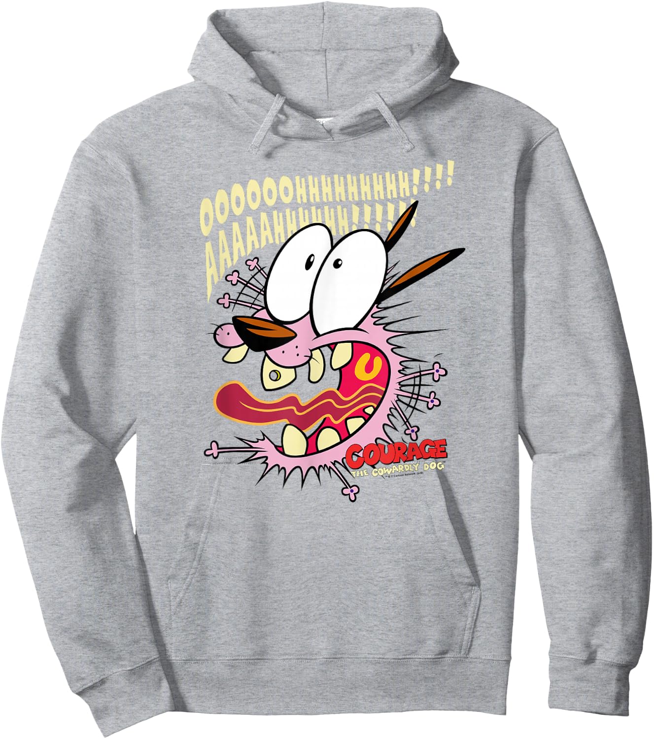 Courage The Cowardly Dog Scaredy Dog Hoodie - Hoodie | Ash