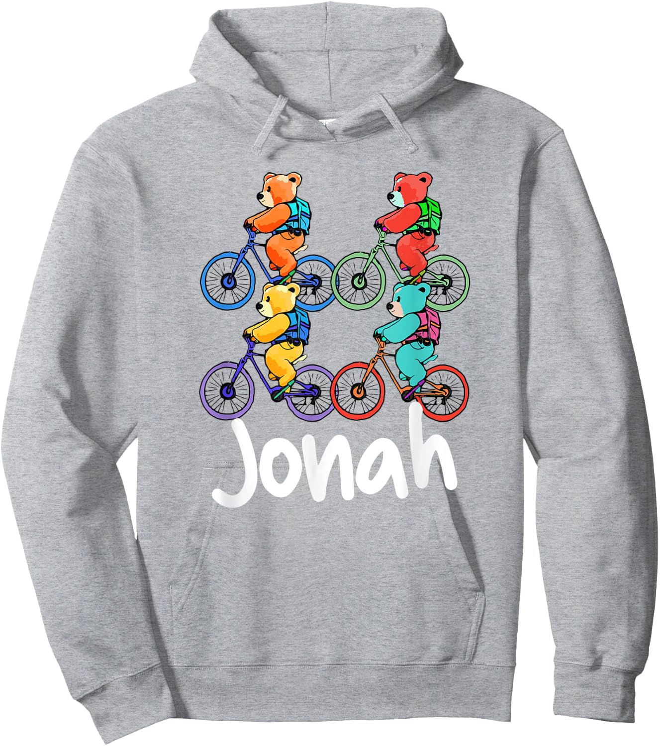 Jonah Cute Teddy Bears And Bikes Bicycle Design Hoodie - Hoodie | Ash