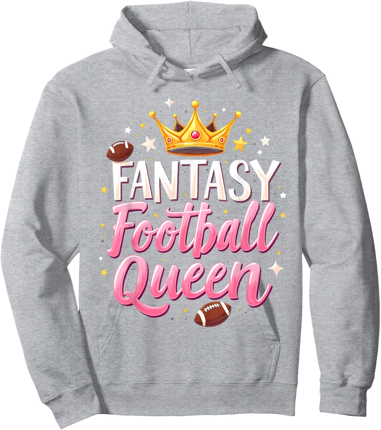 Fantasy Football Queen Women Fantasy Football Funny Women Hoodie - Hoodie | Ash
