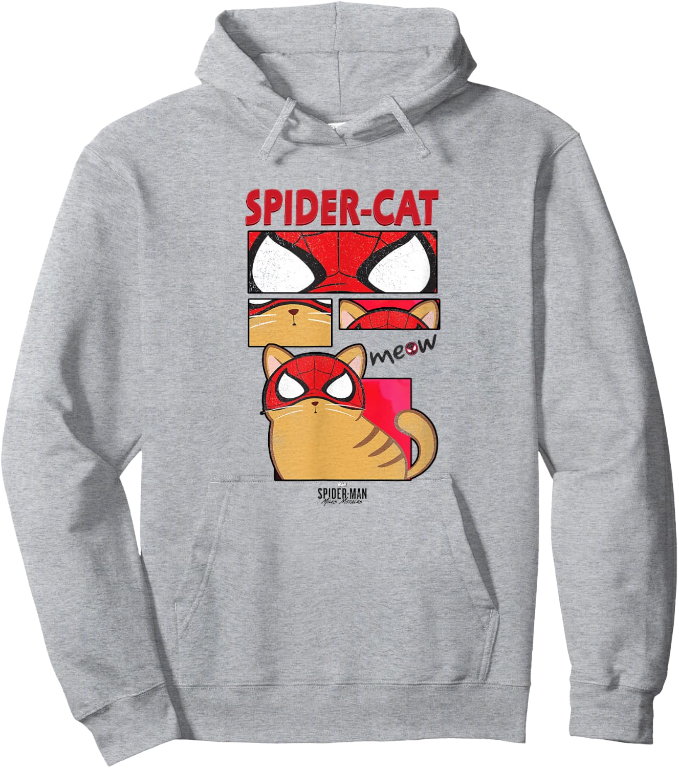 Marvel Spider-Man: Miles Morales Spider-Cat Comic Panels Hoodie - Hoodie | Ash
