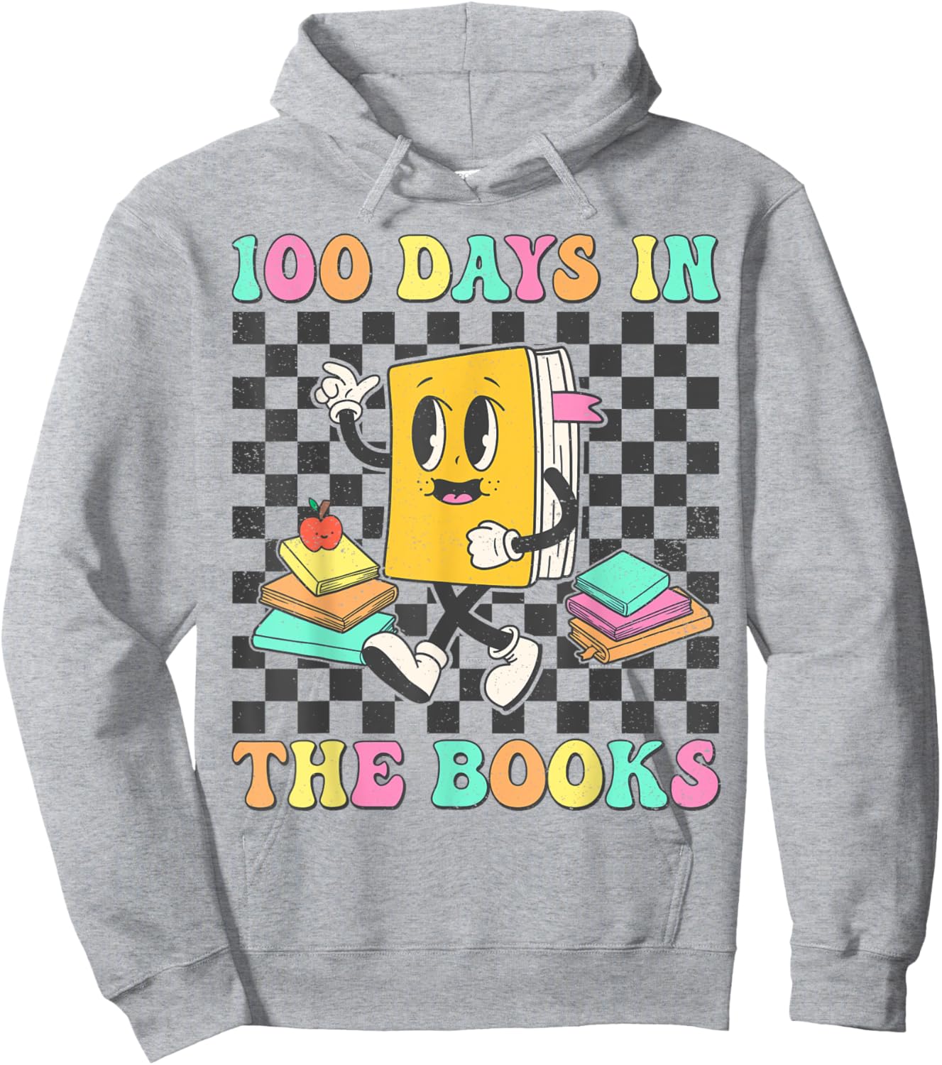 100 Days in the Books Reading Teacher 100th Day of School Hoodie - Hoodie | Ash