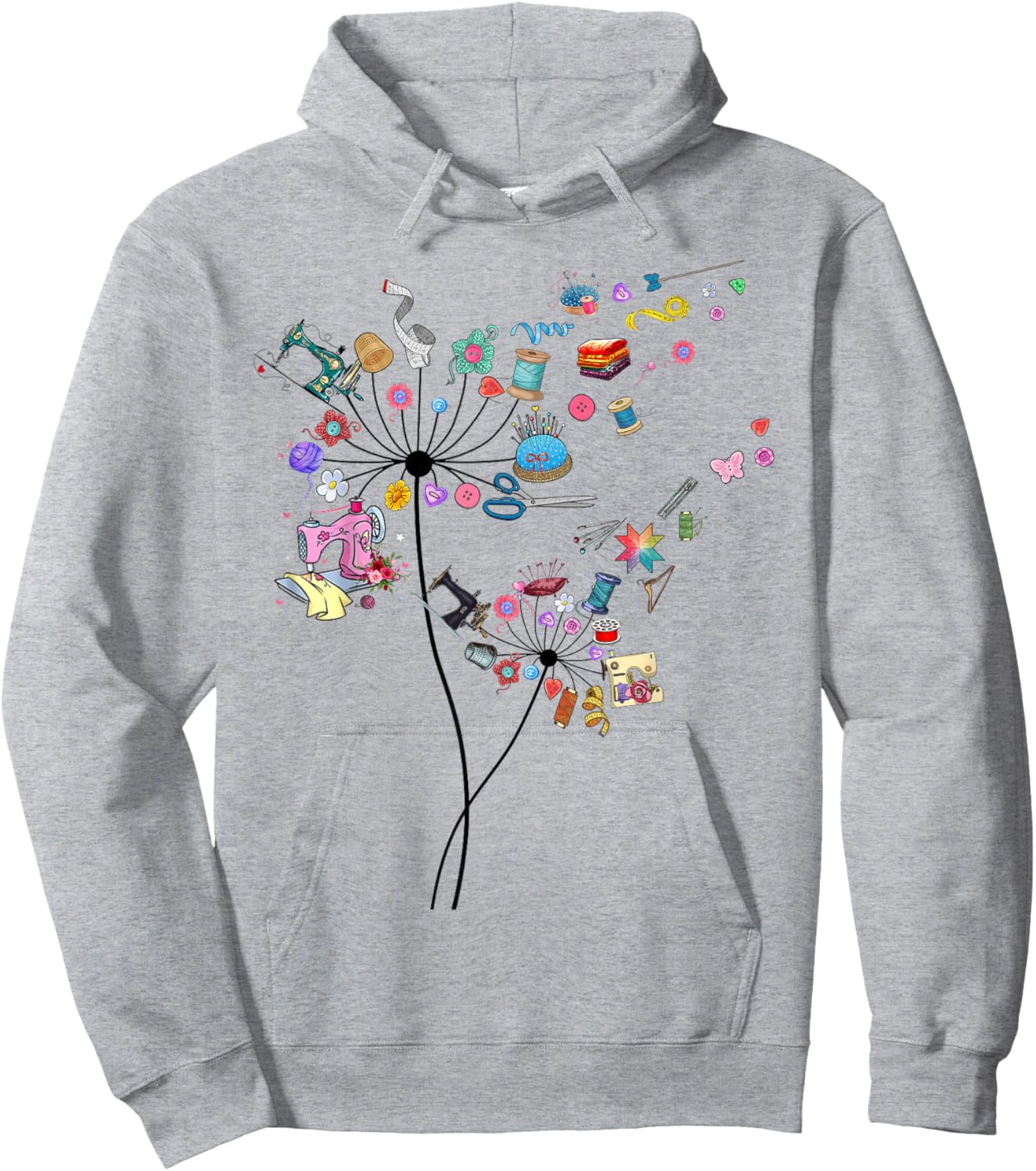 Cute Sewing Dandelion Flowers Quilting Quilter Sewer Hoodie - Hoodie | Ash