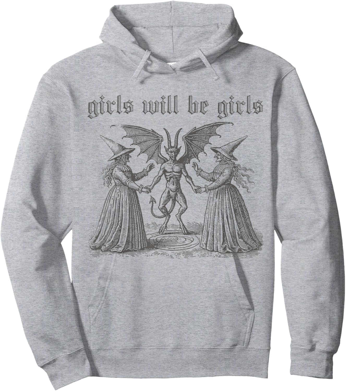 Girl Will Be Girls Witch Halloween Funny Witchy Vibes Women Hoodie - Hoodie | Ash