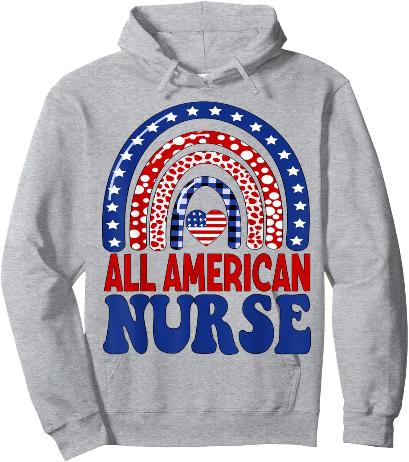 All American Nurse 4th of July RN Independence Day Nursing Men Hoodie - Hoodie | Ash