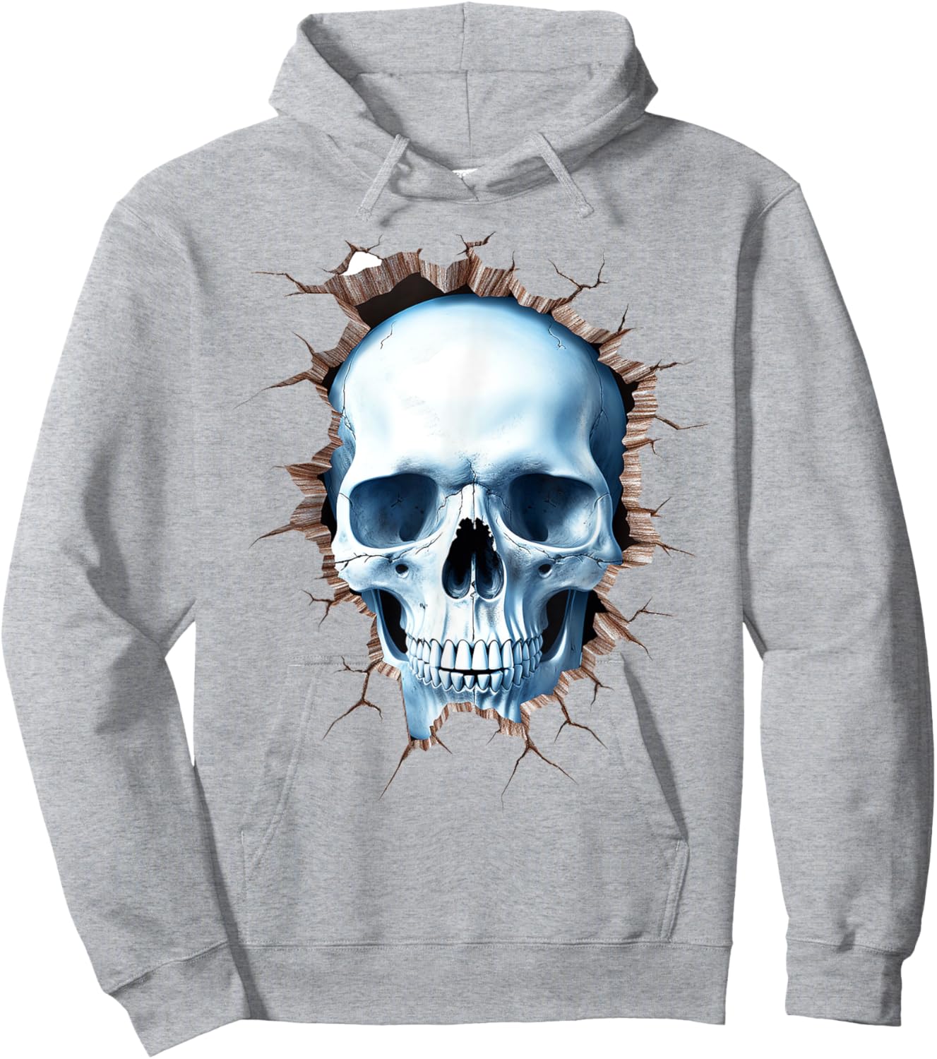 Skull Drawing Artist Illustration Abstract Face Skull , white, S Hoodie - Hoodie | Ash