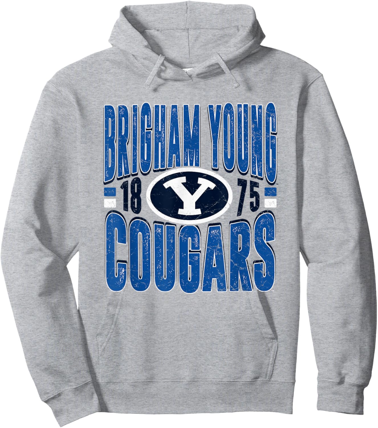 BYU Cougars Vintage 90's Retro Gray Officially Licensed Hoodie - Hoodie | Ash