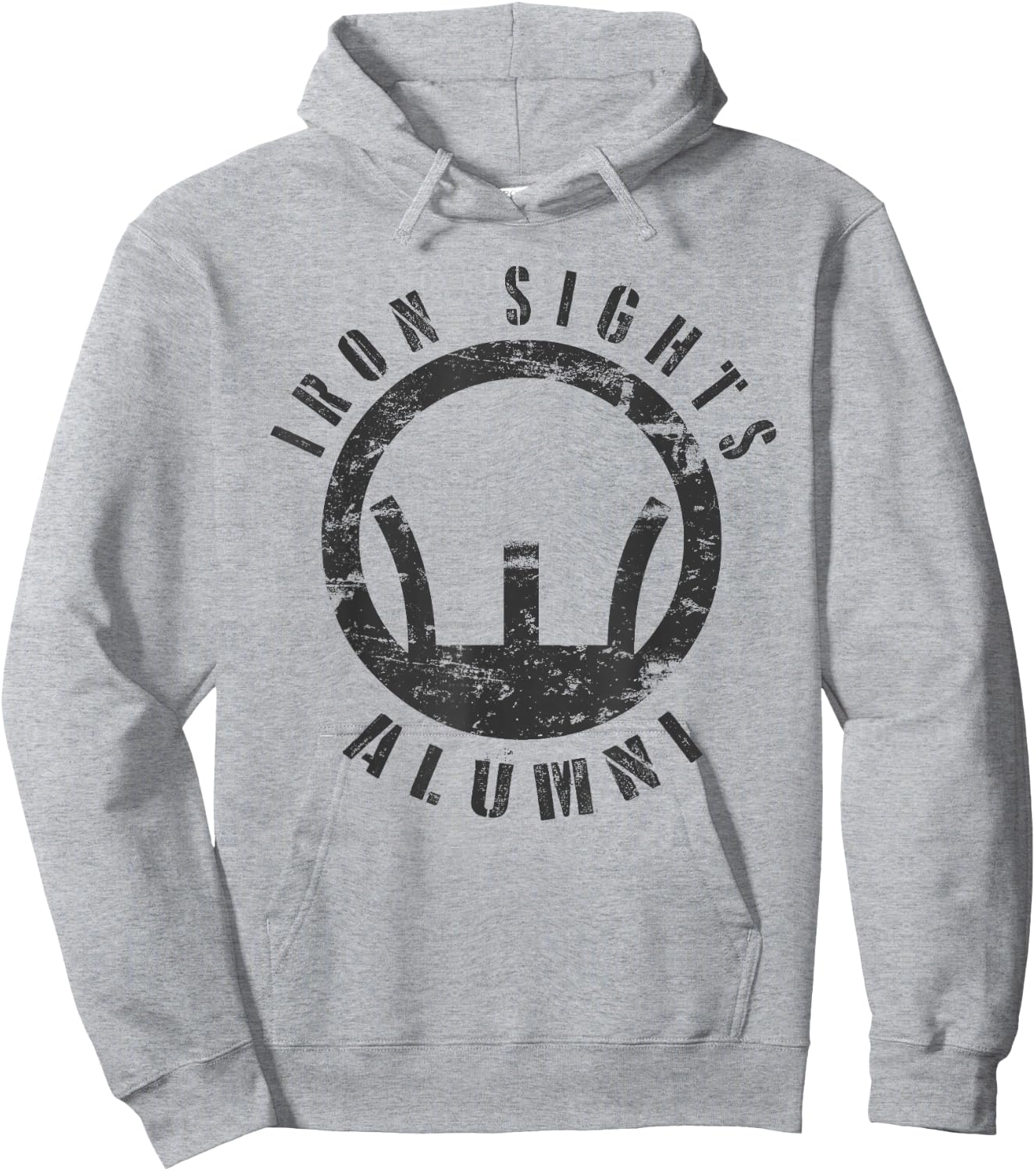 Iron Sights Alumni Boot Camp Shooting Marksmanship Veteran Hoodie - Hoodie | Ash