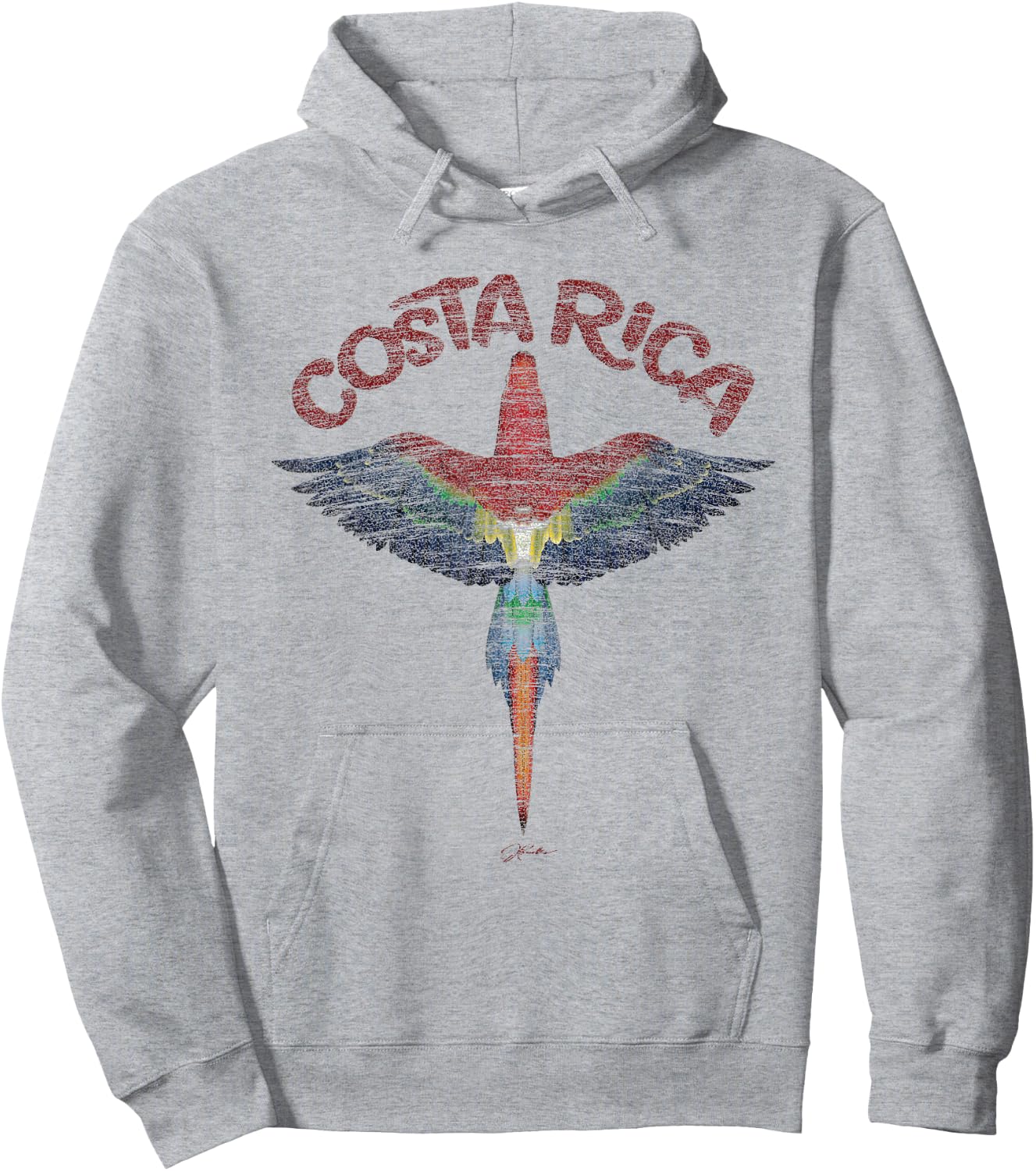 JCombs: Costa Rica Scarlet Macaw Hoodie - Hoodie | Ash